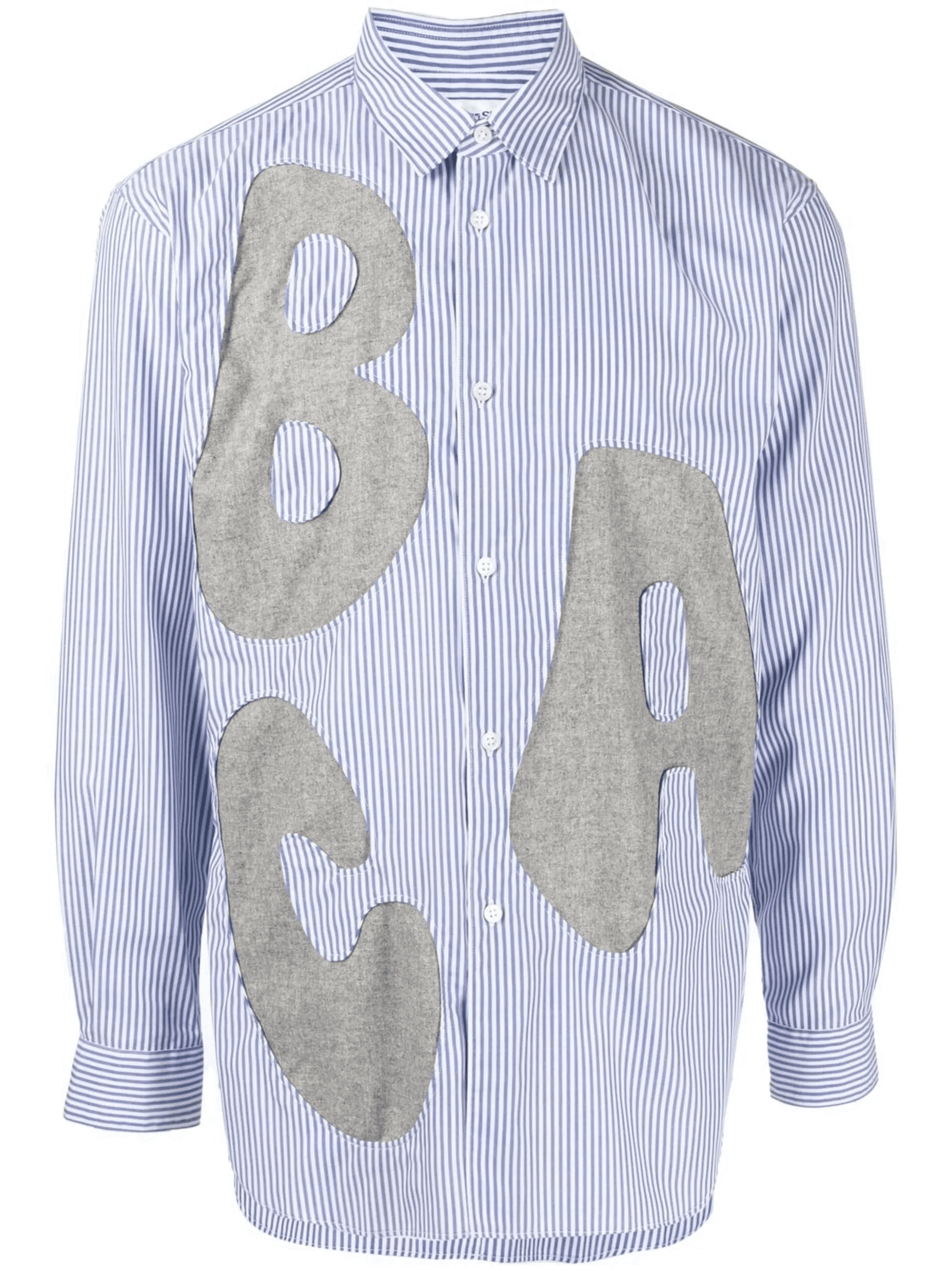alphabet patch-detail long-sleeve shirt - Image 1