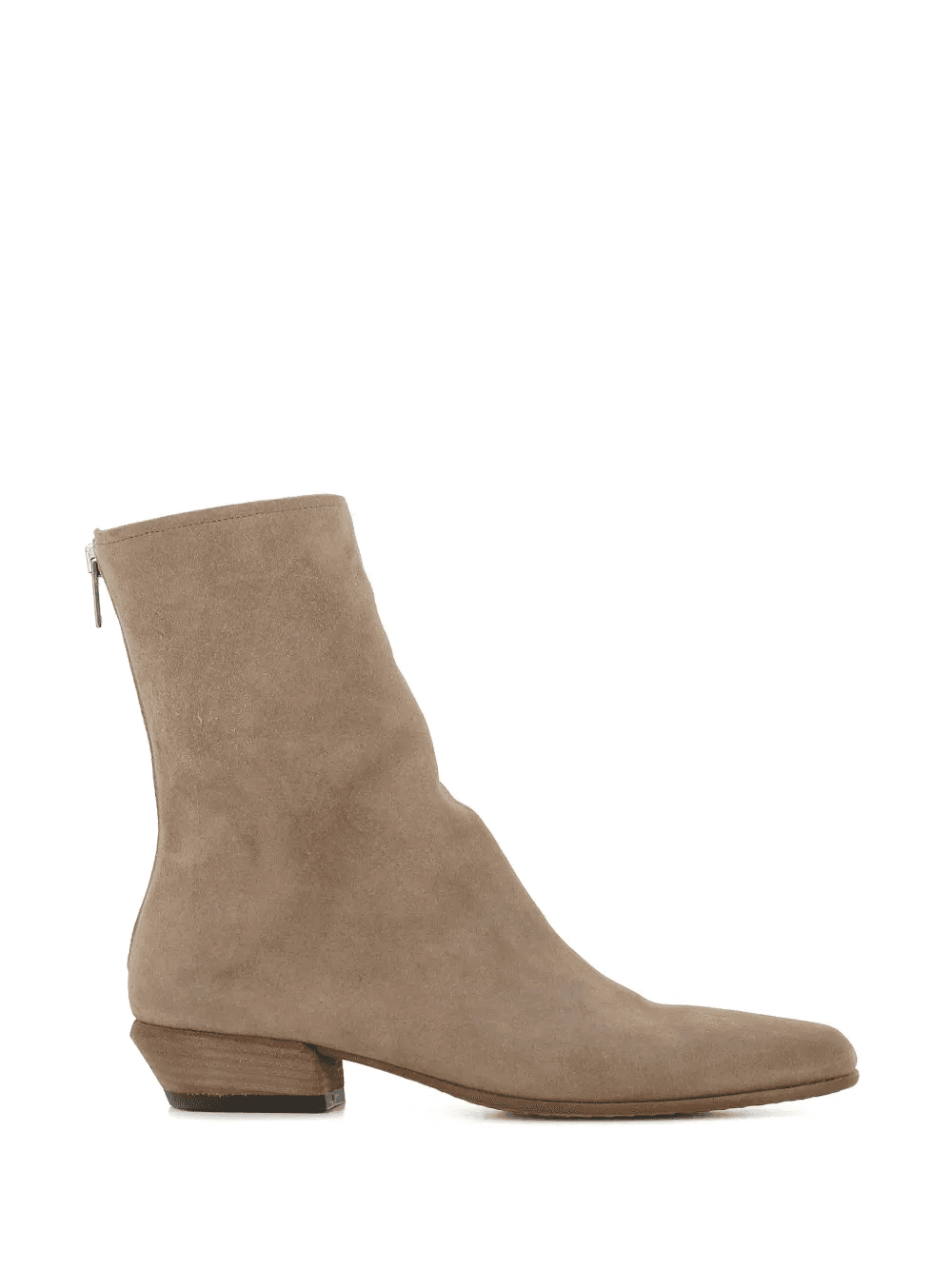 back-zip suede ankle boots - Image 1