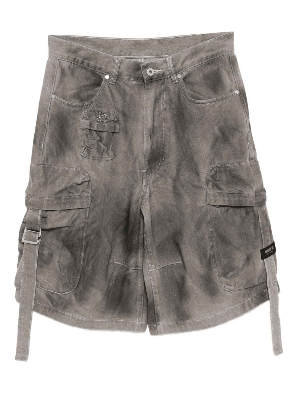 faded effect cargo shorts - Image 1