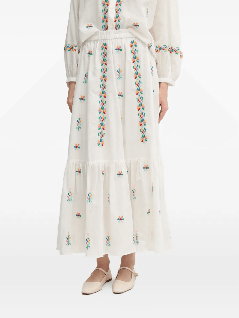 Jamal embroidered tiered maxi skirt - Image 1