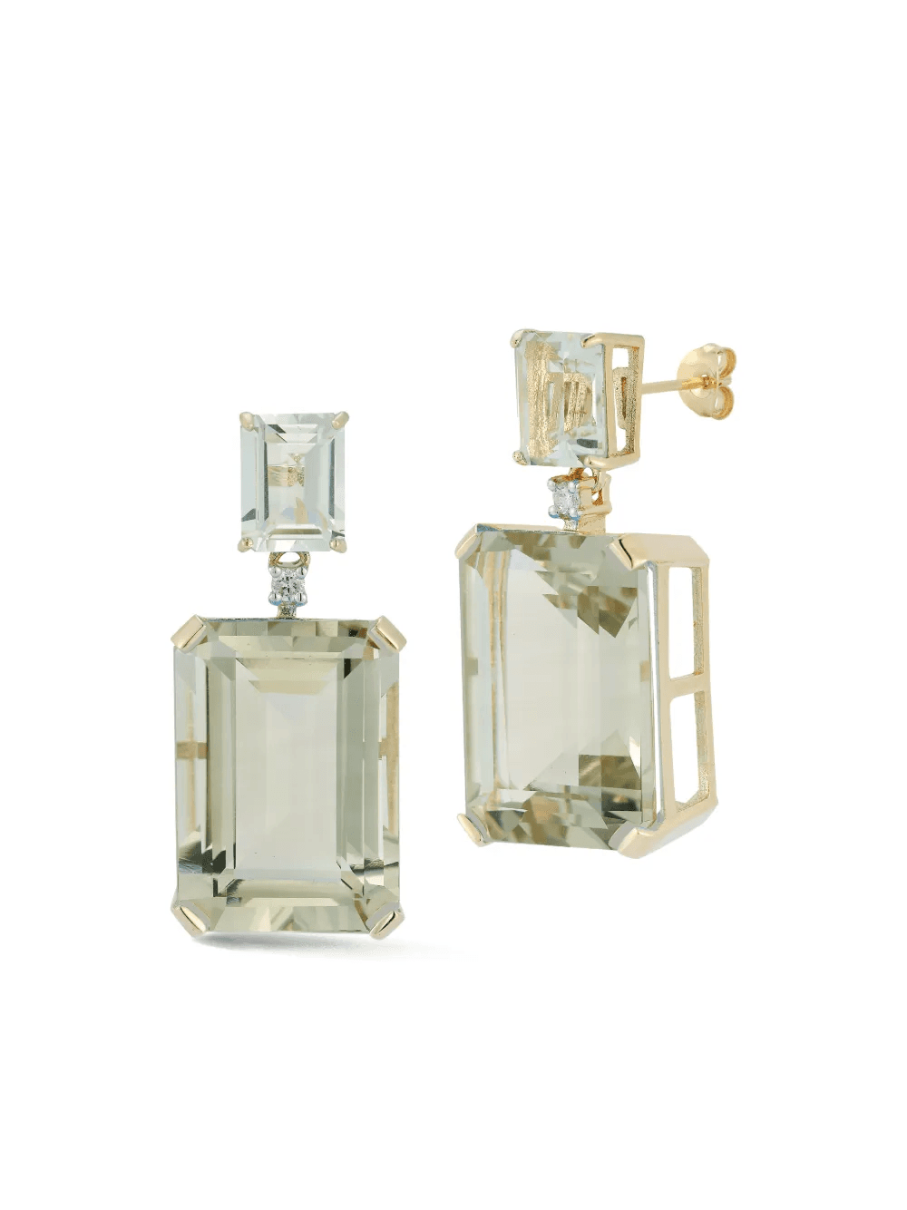 amethyst and diamond drop earrings - Image 1