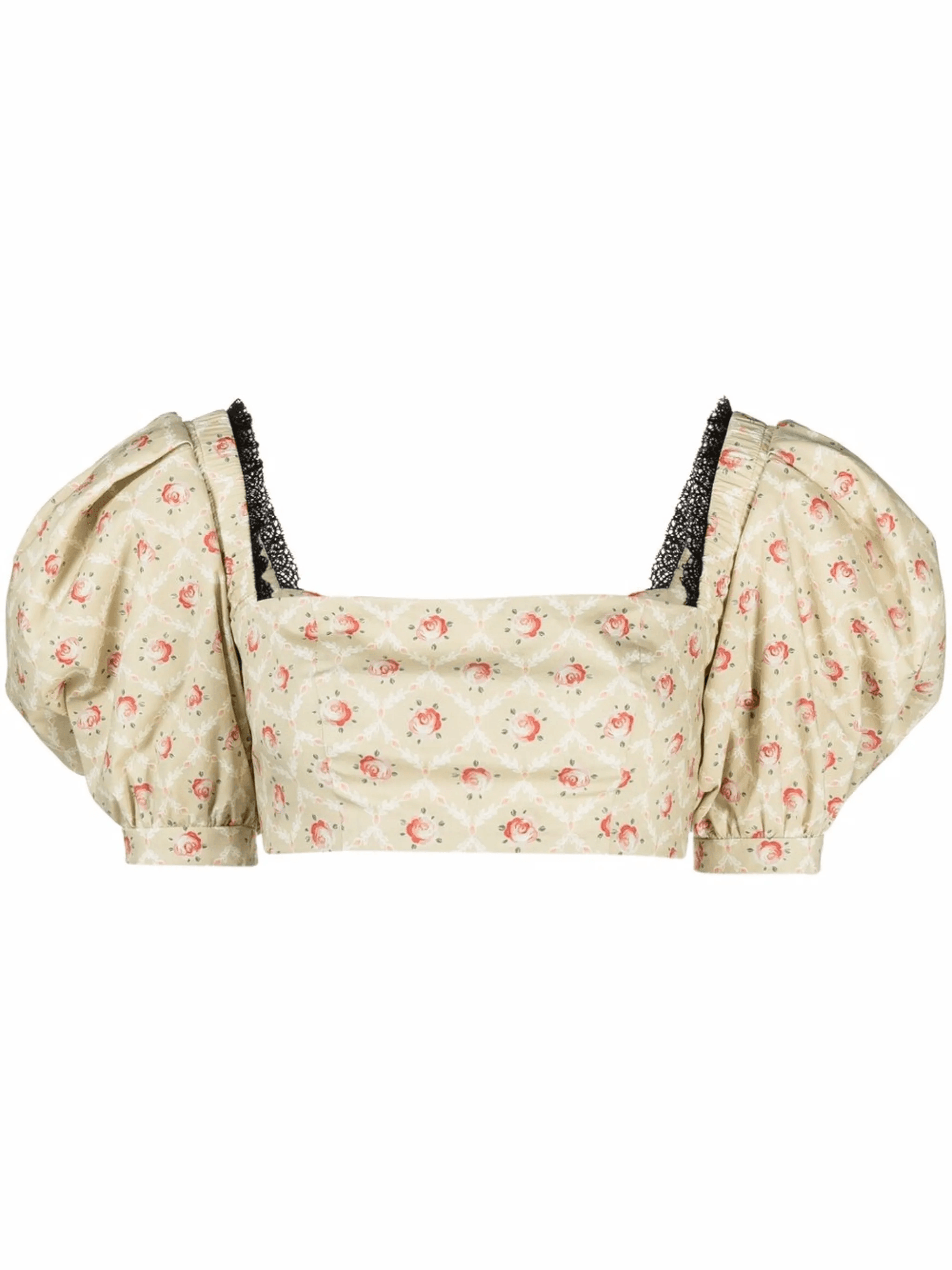 floral-print cropped top - Image 1