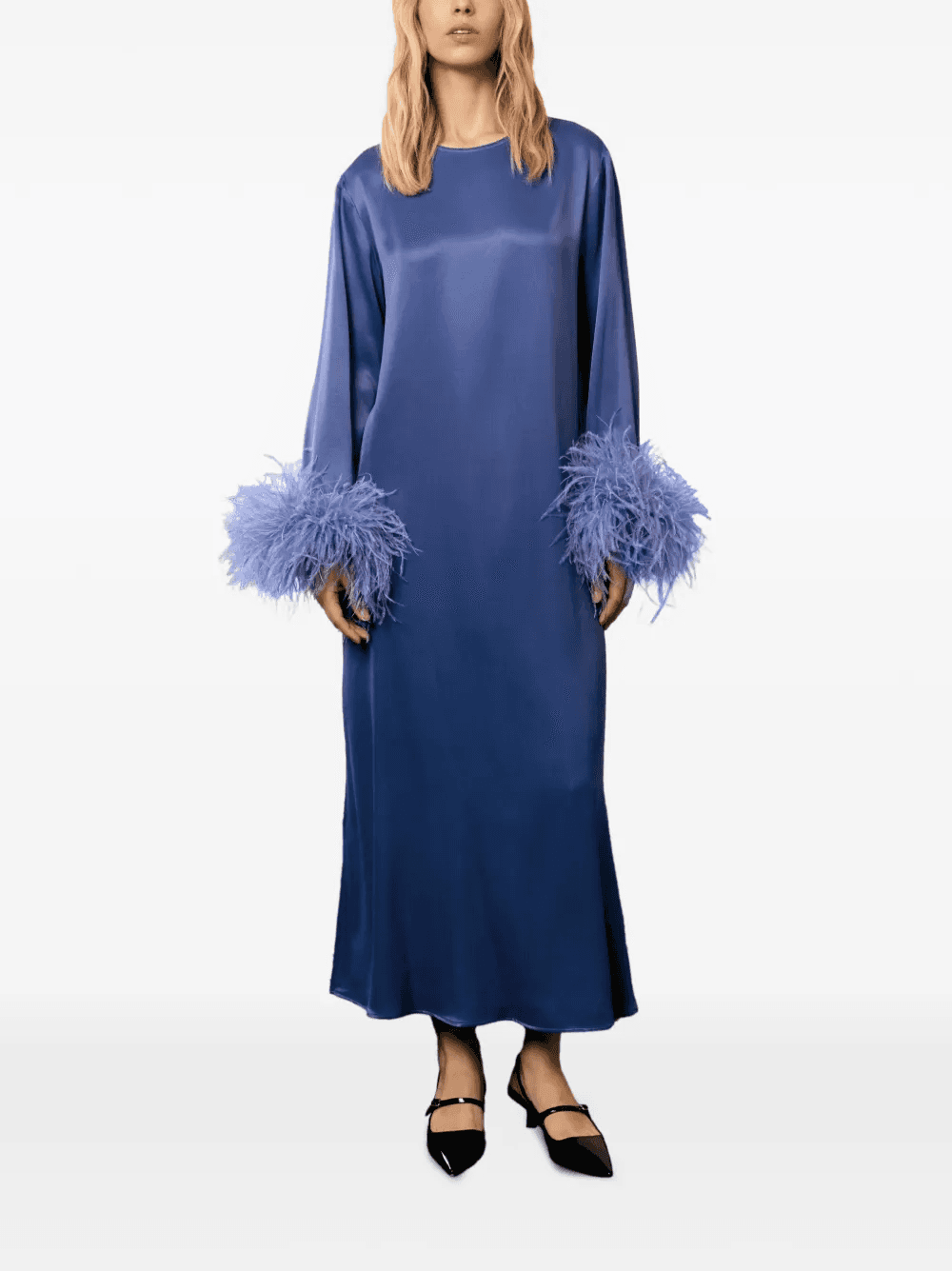 Suzi detachable-feathers maxi dress - Image 1