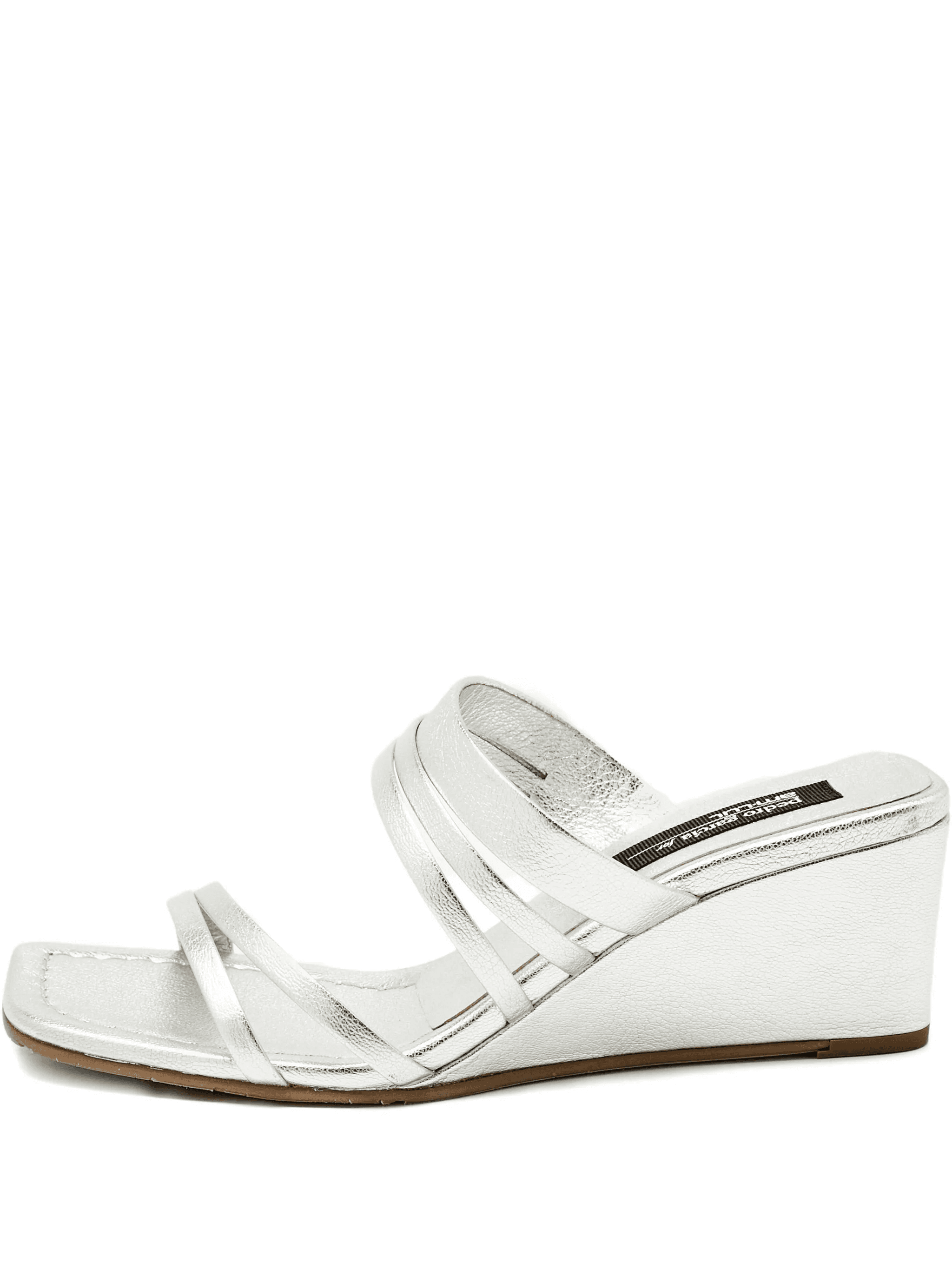silver-tone wedge sandals - Image 1