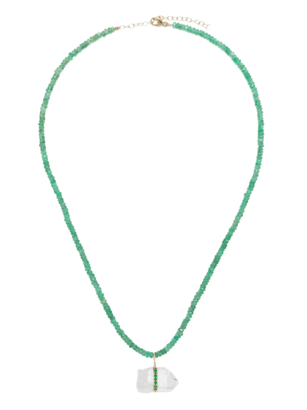 14kt yellow gold quartz pendant necklace - Image 1