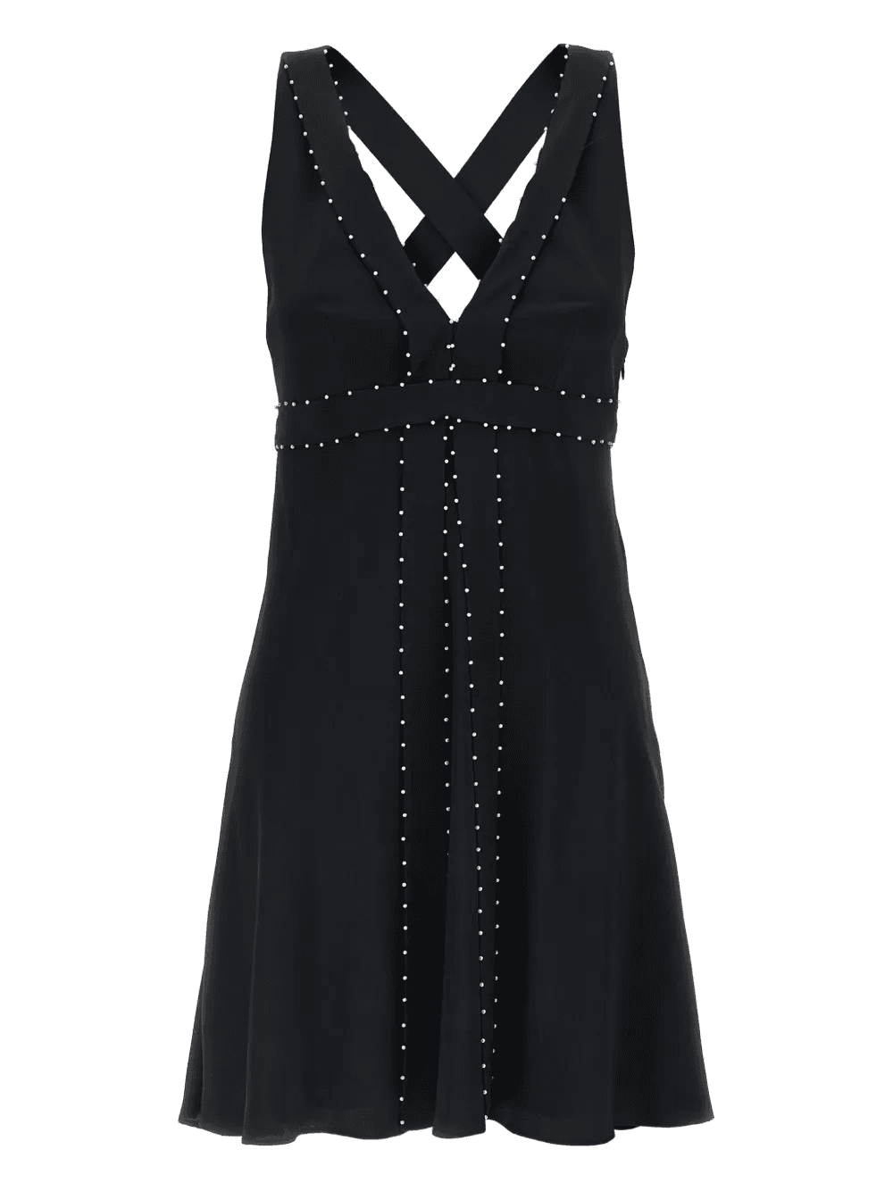 pearl-appliqué V-neck mini dress - Image 1