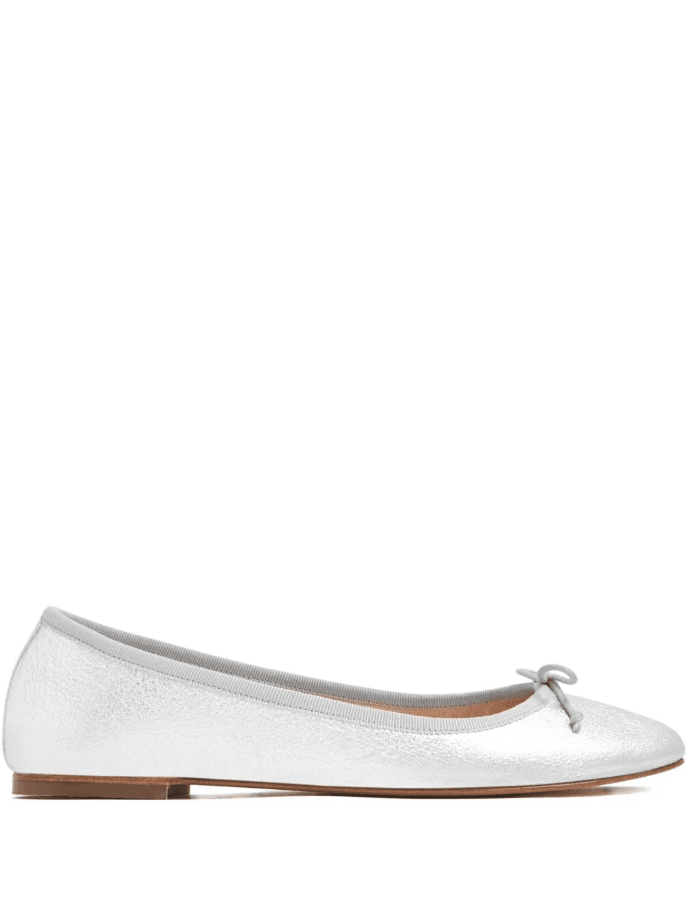 metallic leather ballet flats - Image 1