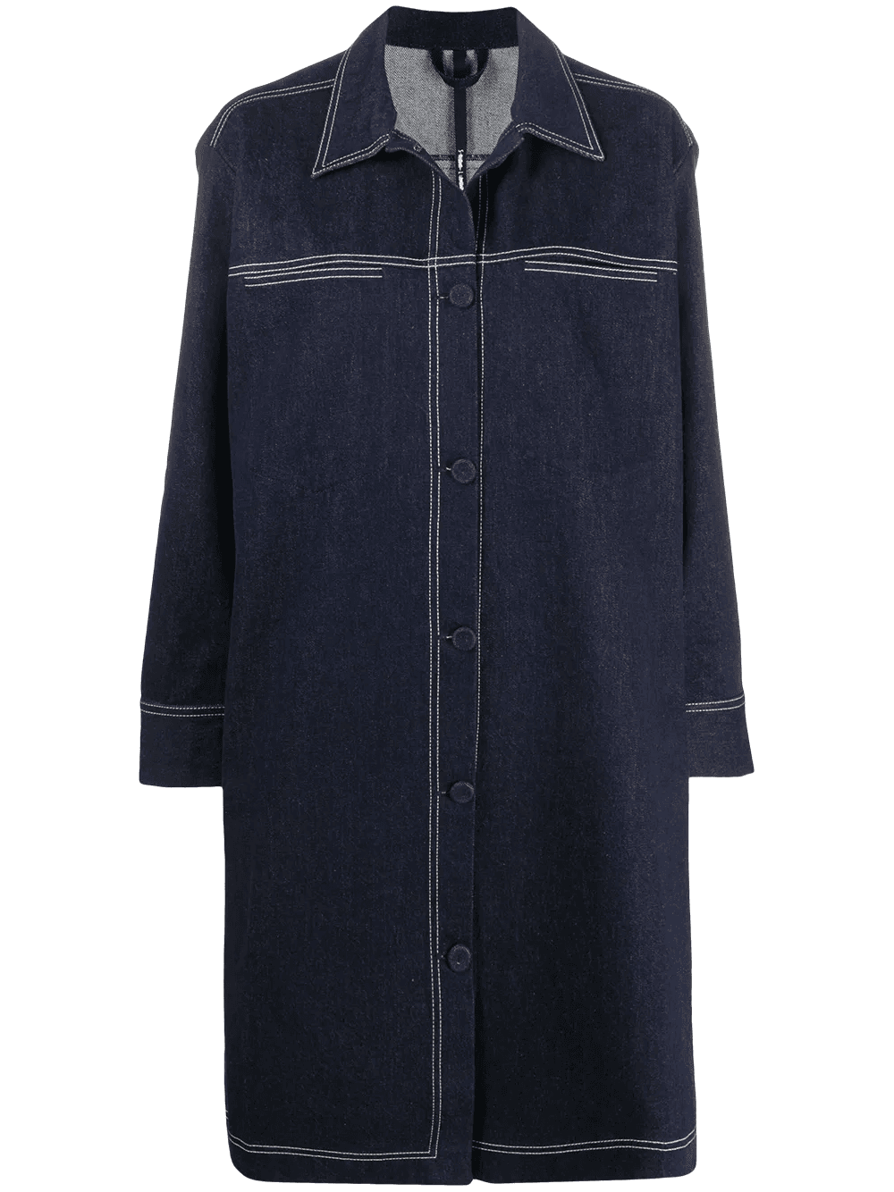 single-breasted denim coat - Image 1
