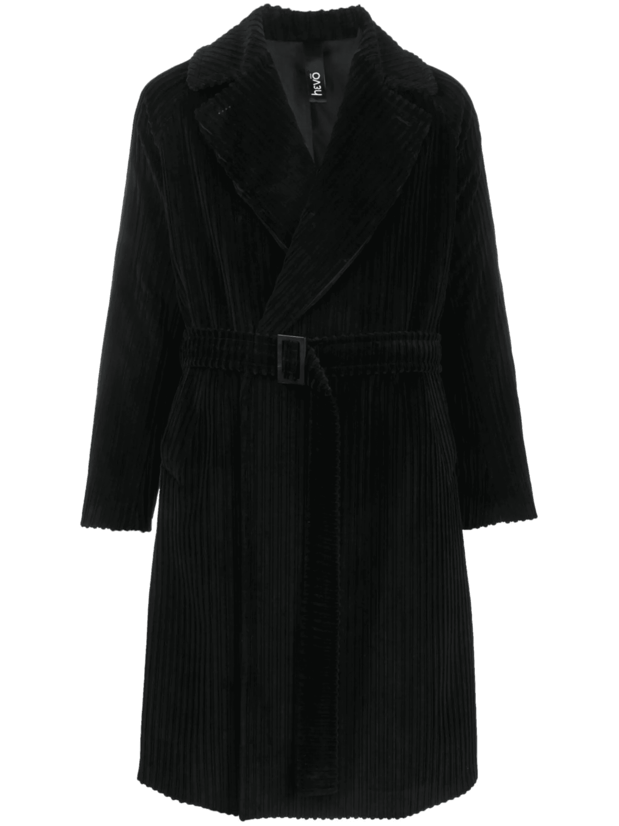 belted ribbed coat - Image 1