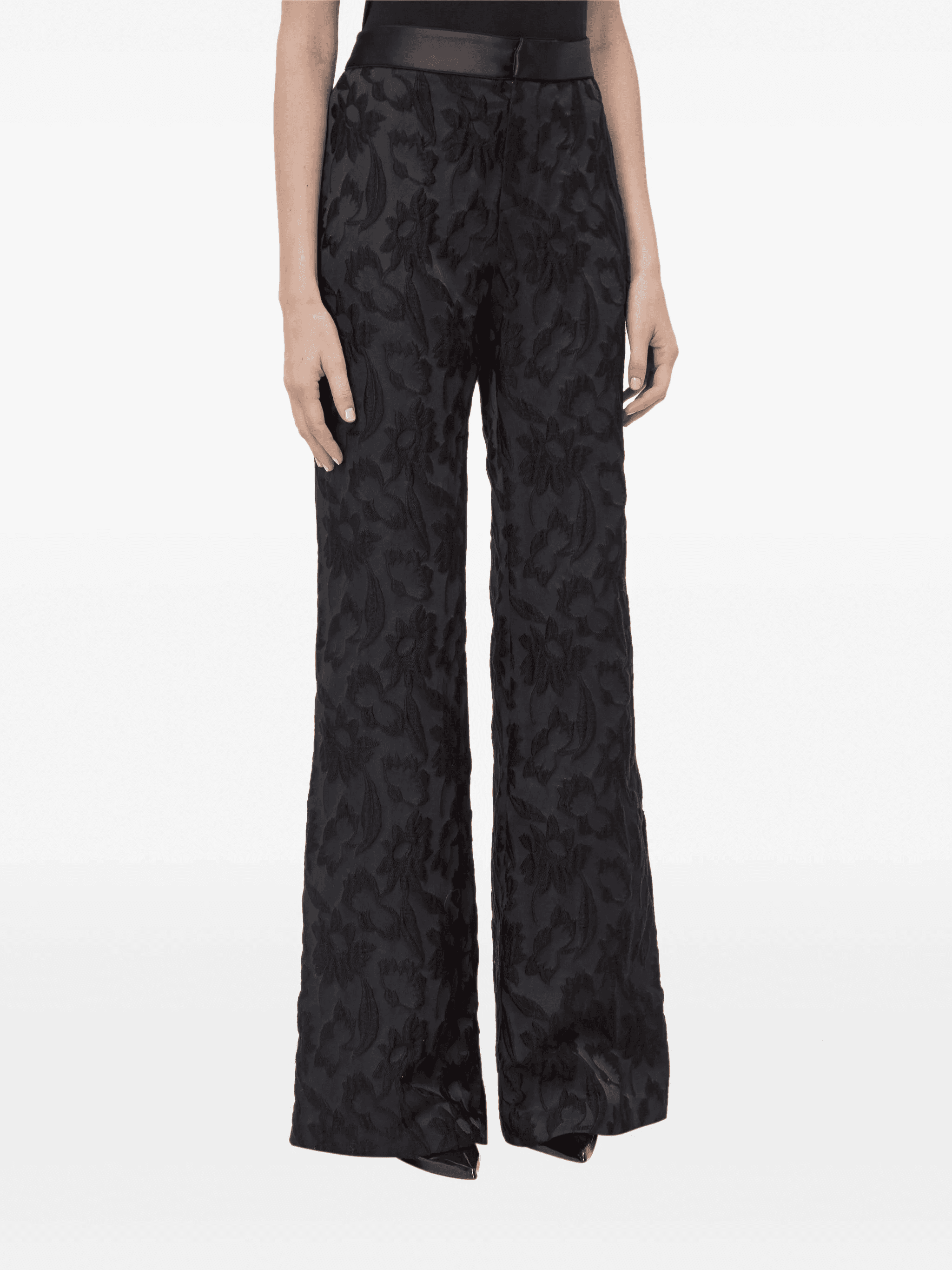 jacquard flared trousers - Image 1