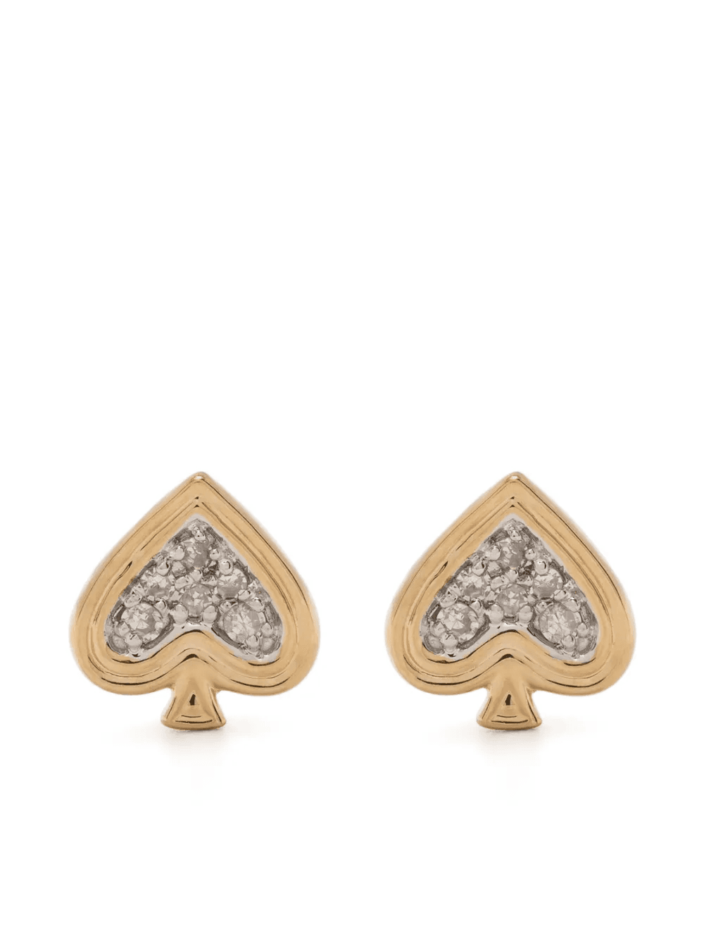 14kt yellow gold Make Your Move Spade earrings - Image 1