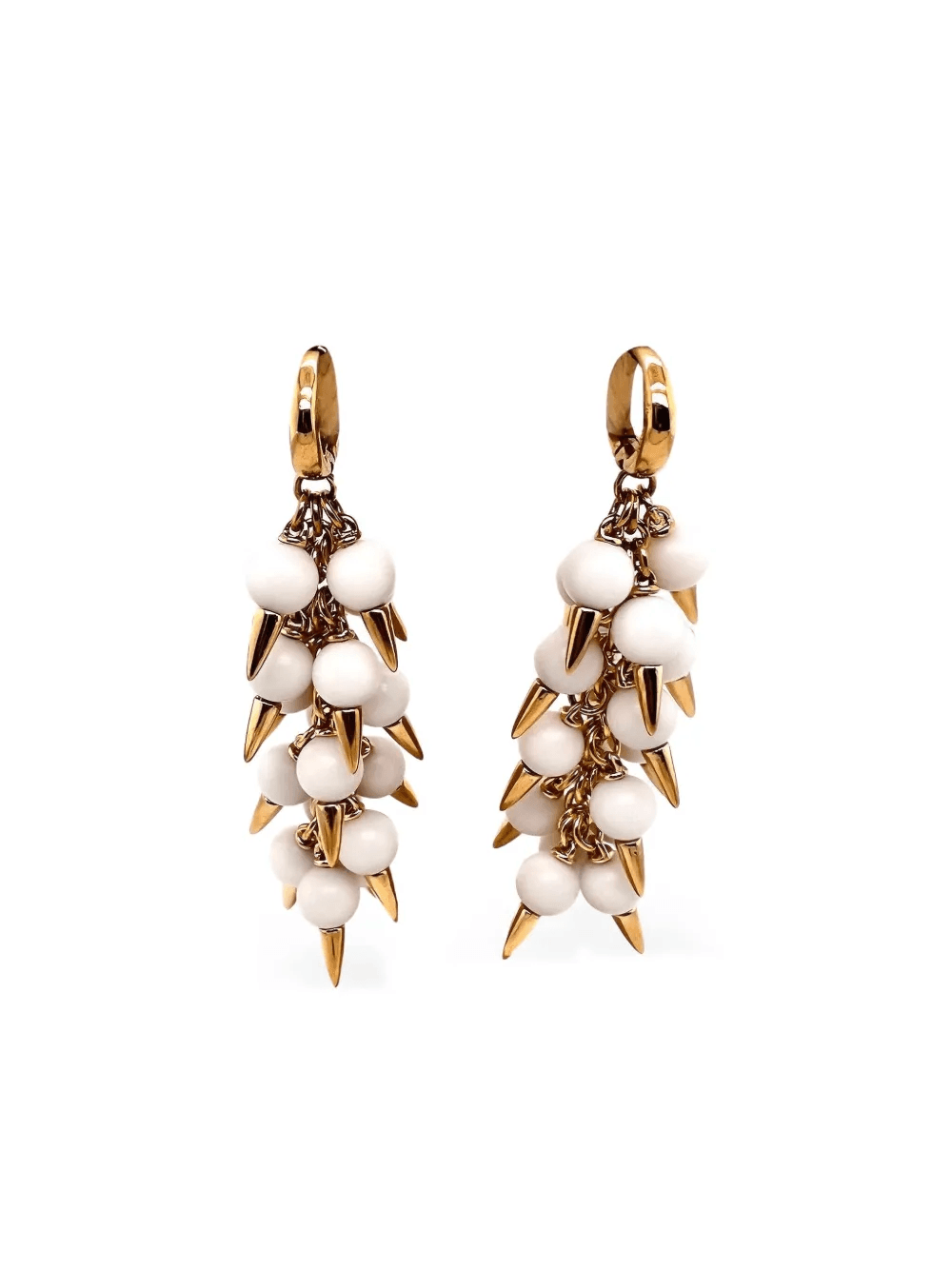 18K yellow gold Spiked Onyx earrings - Image 1