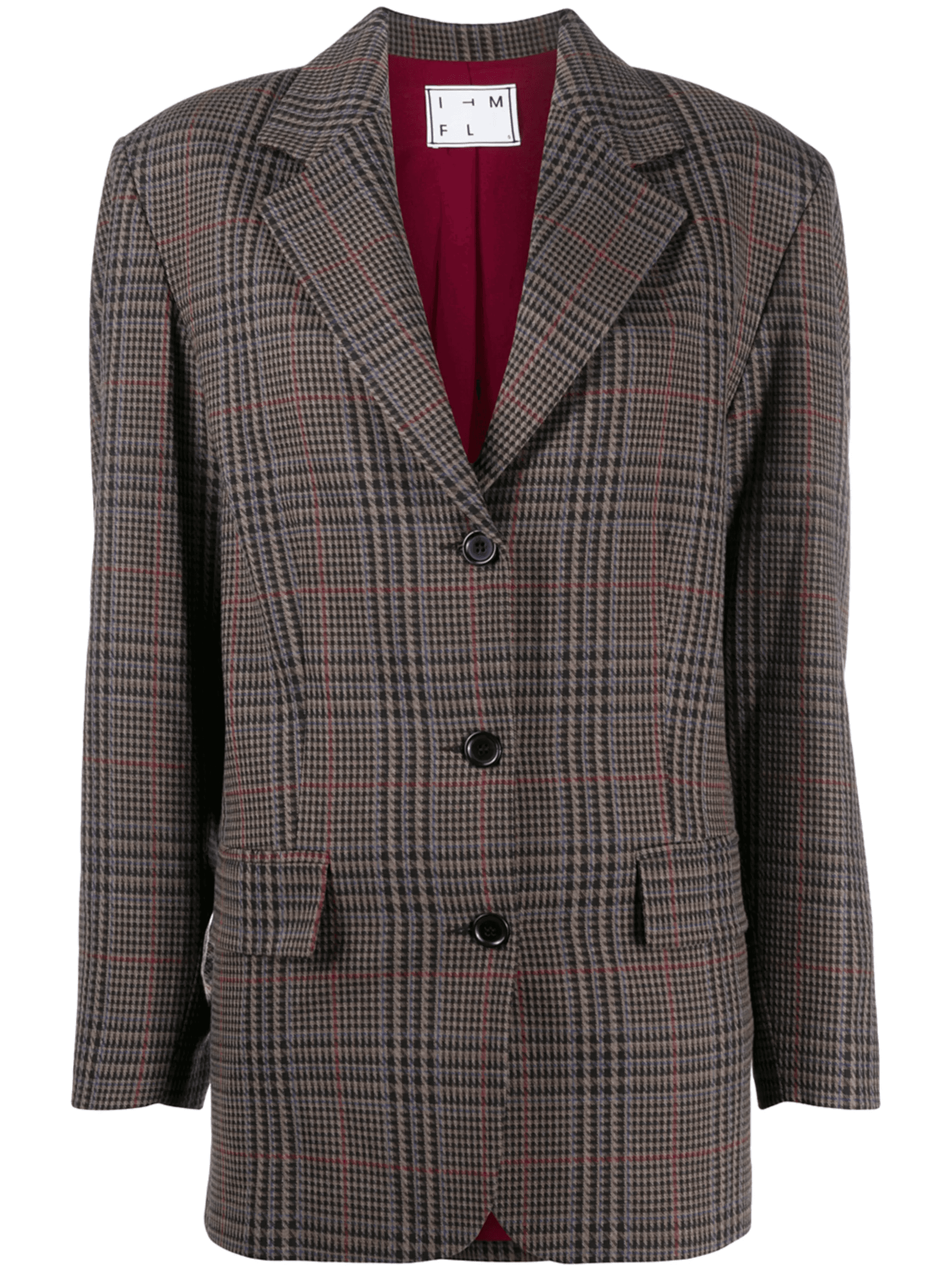 plaid single-breasted blazer - Image 1