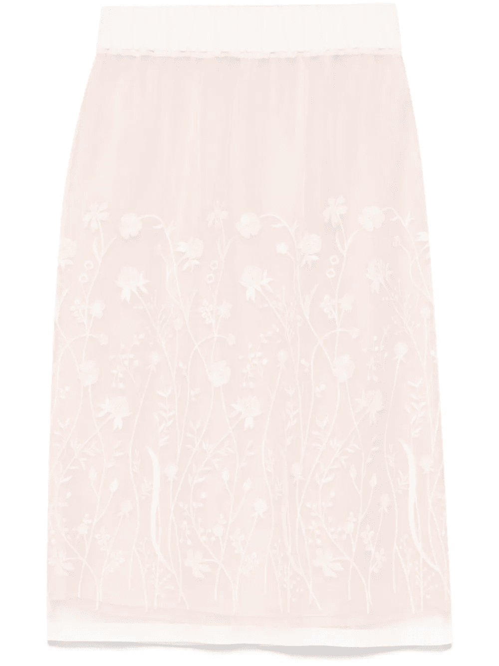 floral-embroidered midi skirt - Image 1