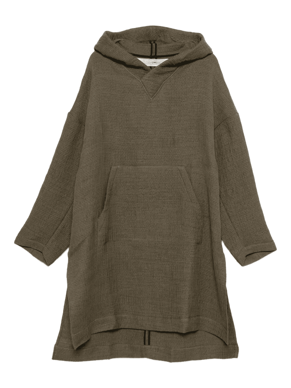 hooded long-sleeved coat - Image 1