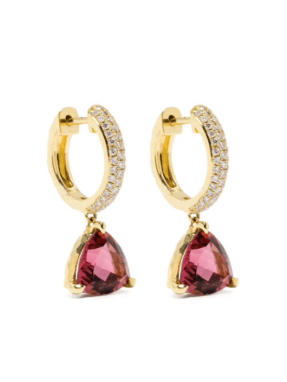 18kt yellow gold Crescent Coast tourmaline and diamond earrings - Image 1