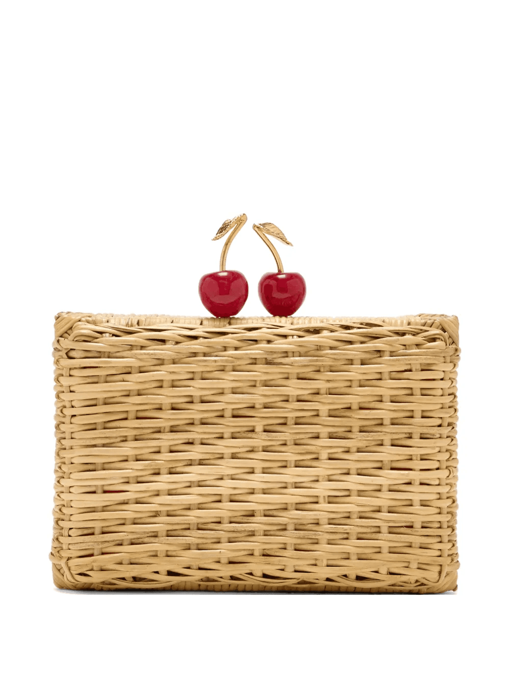 cherry woven clutch bag - Image 1