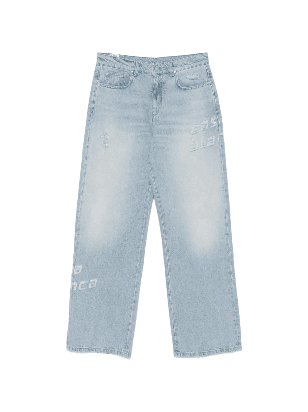 ripped-letter jeans - Image 1