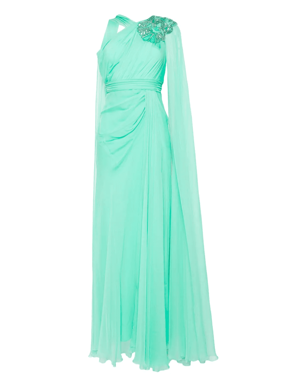 bead-embellished chiffon gown - Image 1