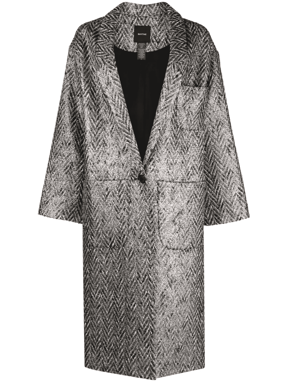 herringbone single-breasted coat - Image 1
