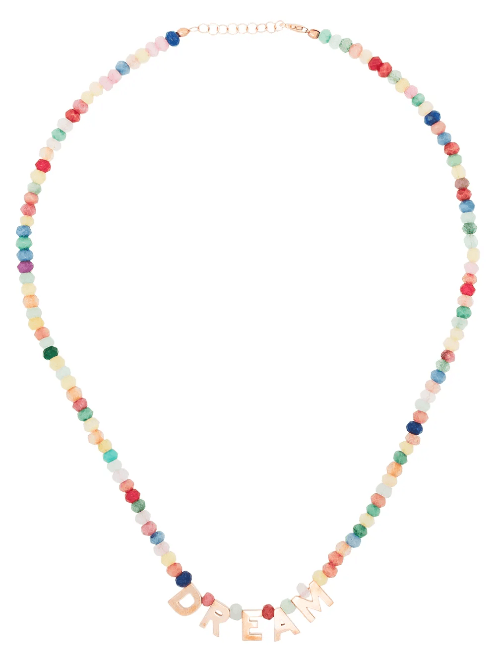 9kt rose gold jade letter charm necklace - Image 1