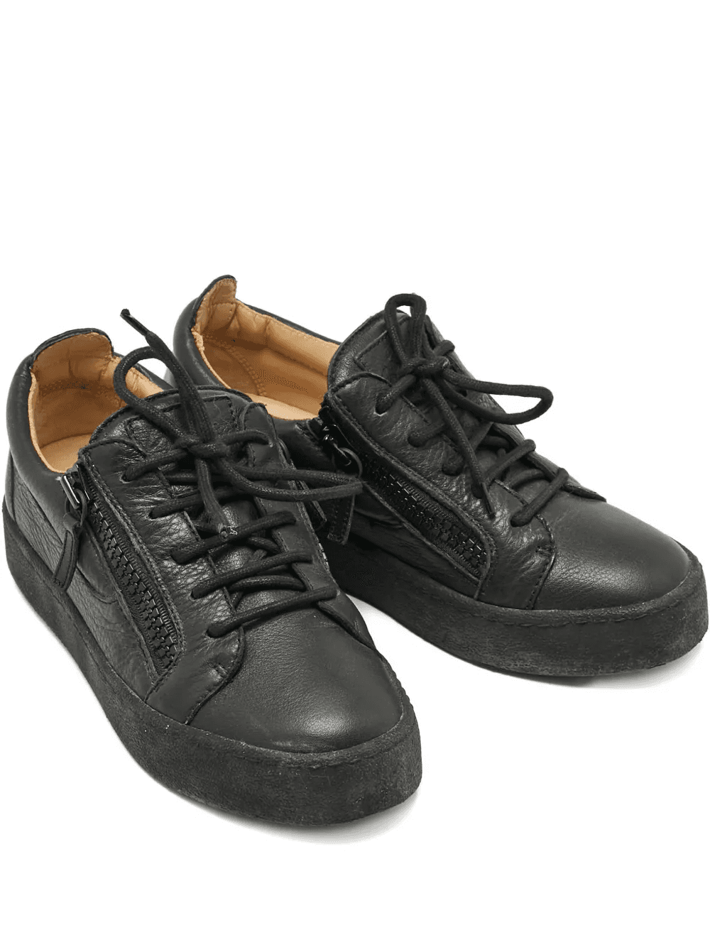 Frankie zip leather trainers - Image 1