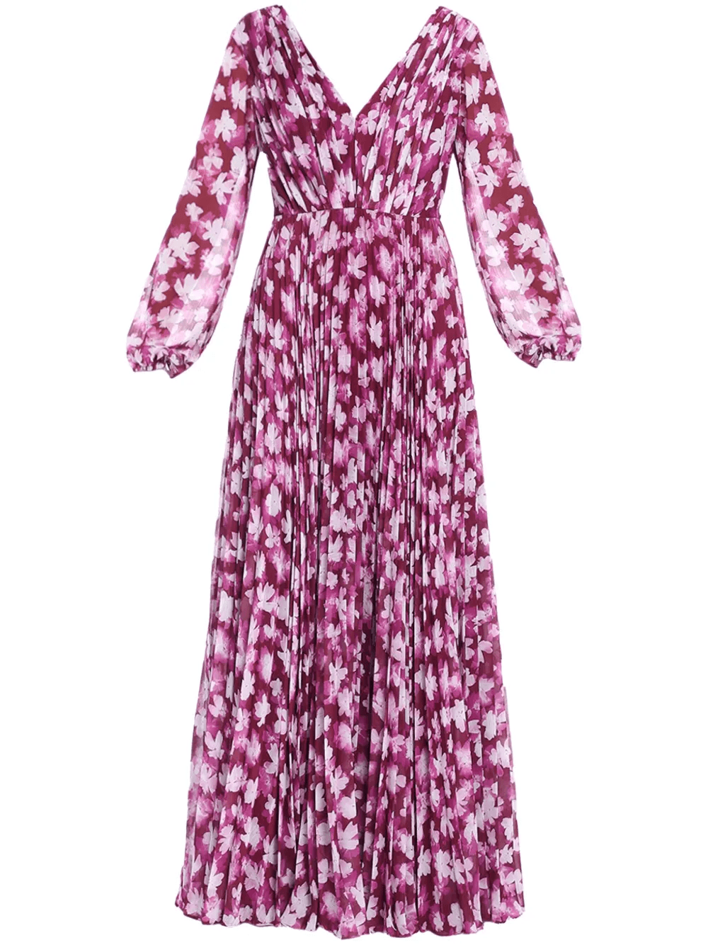 floral-print pleated maxi dress - Image 1