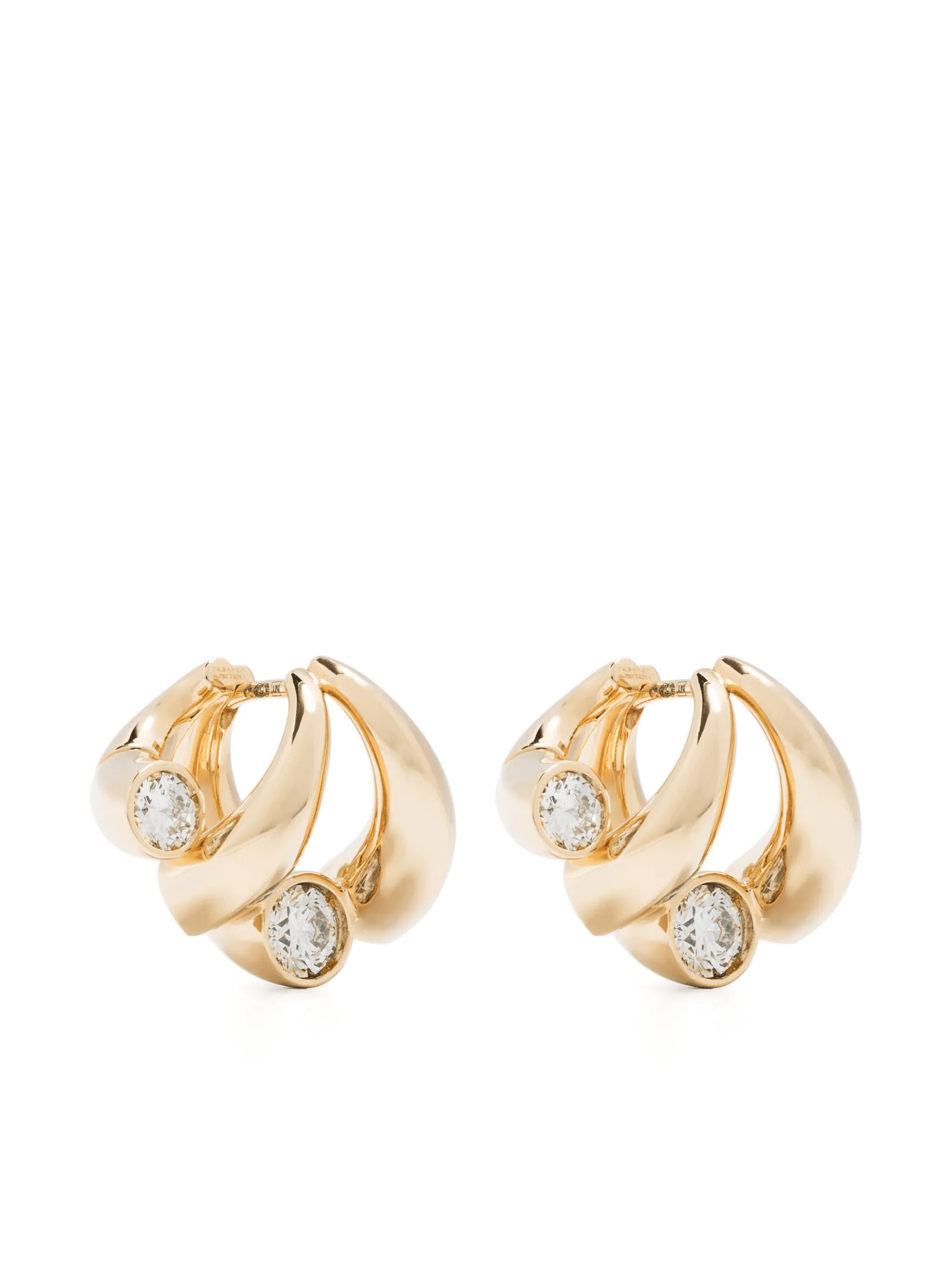 18kt yellow gold Oera diamond hoop earrings - Image 1