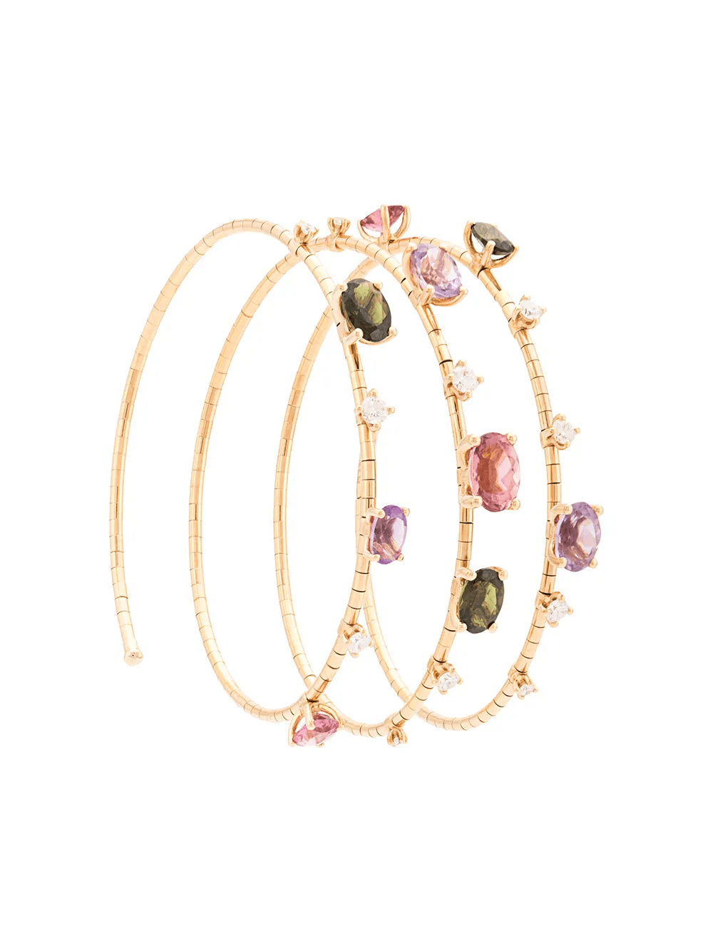 18kt rose gold Rugiada mixed gemstone bangle - Image 1