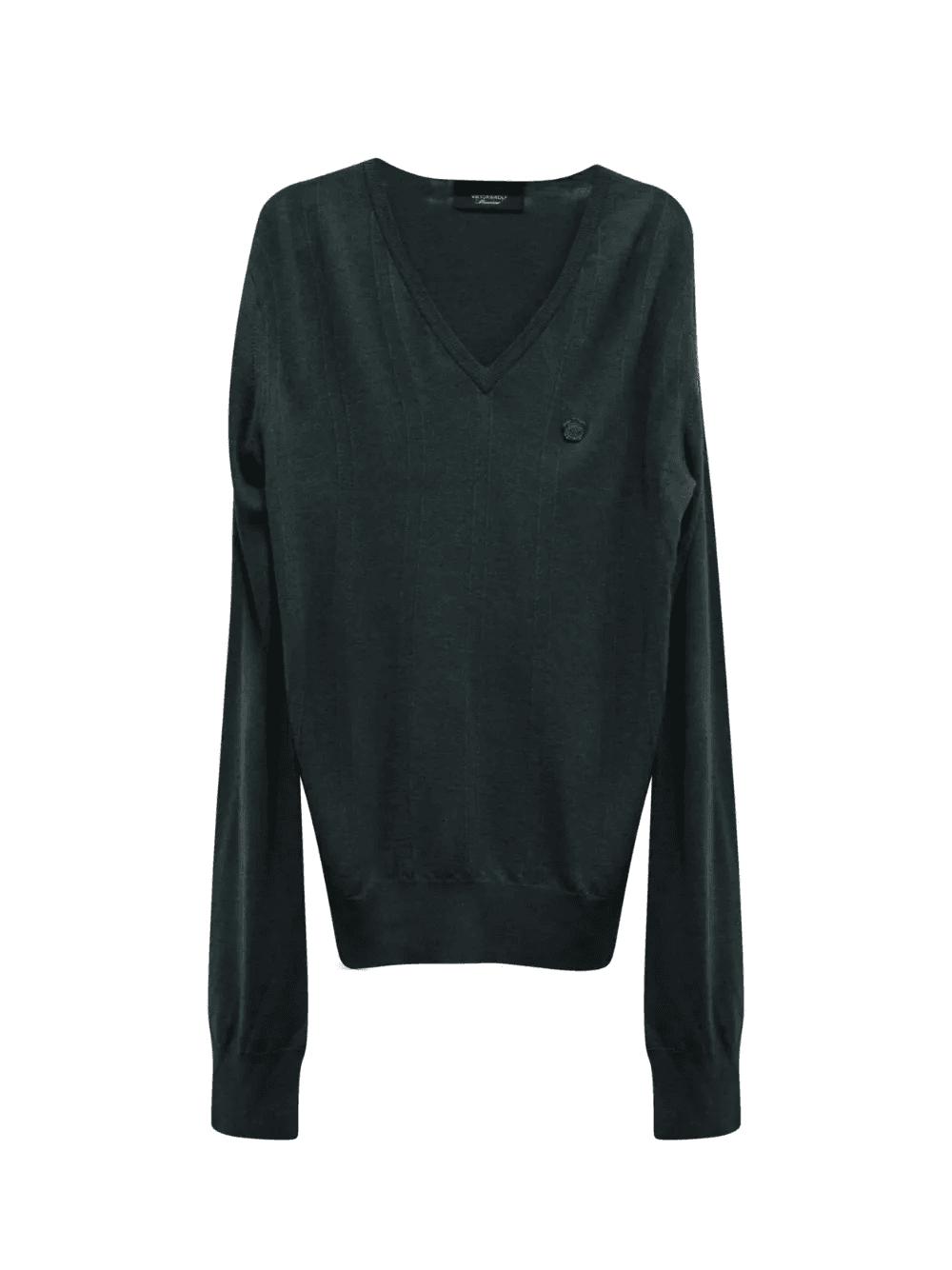 V-neck fine-knit jumper - Image 1