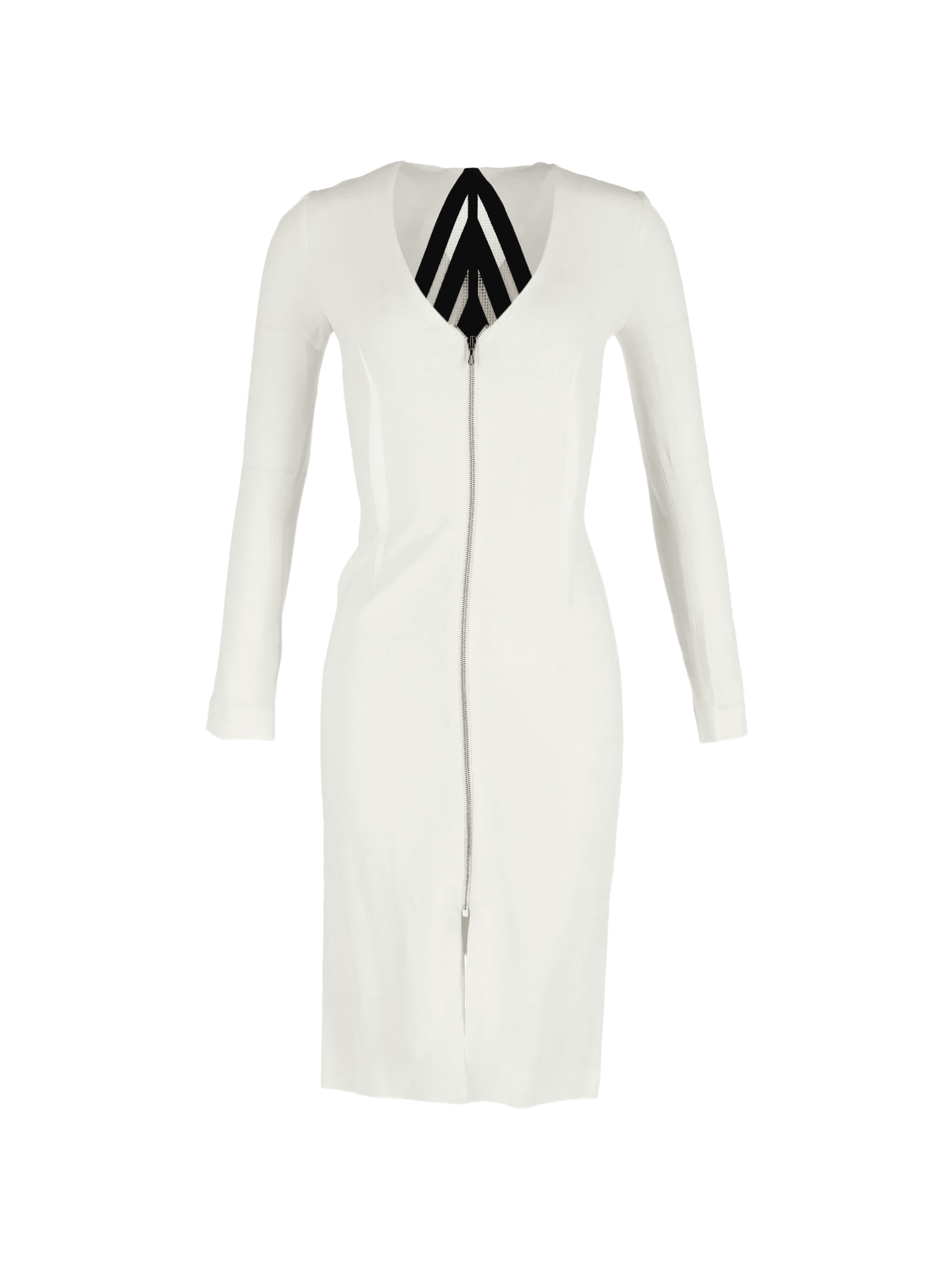 front-zip long-sleeve midi dress - Image 1