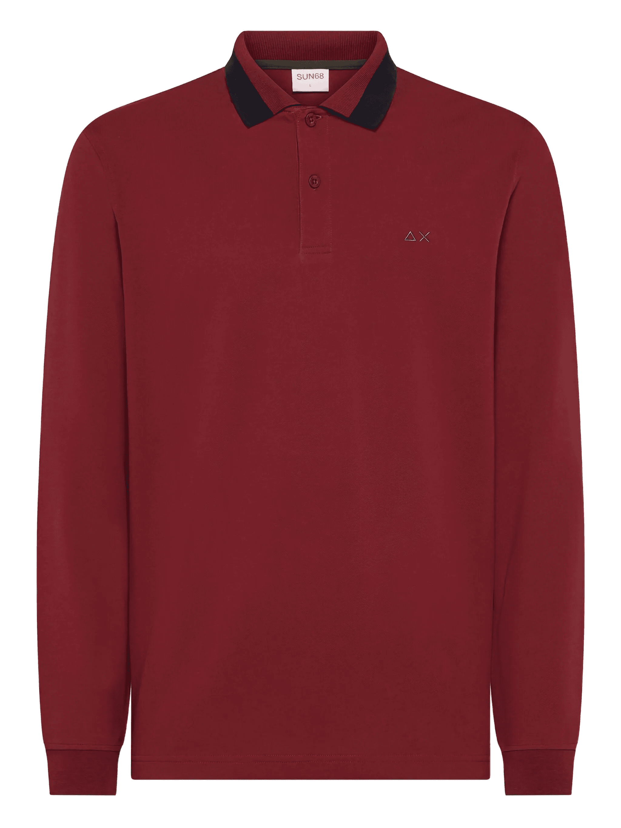 elbow patch long-sleeve polo shirt - Image 1