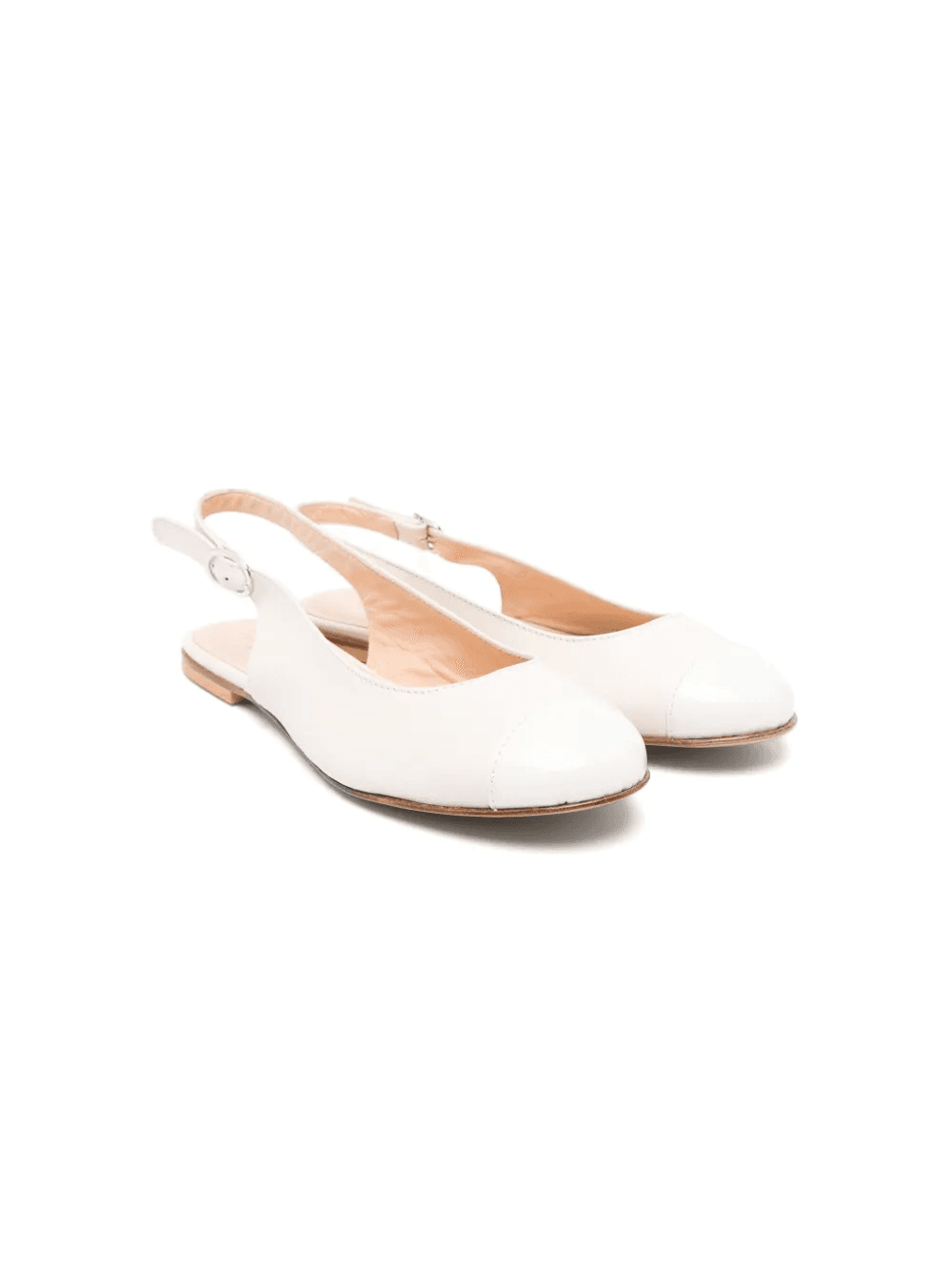 panelled leather ballerina shoes - Image 1