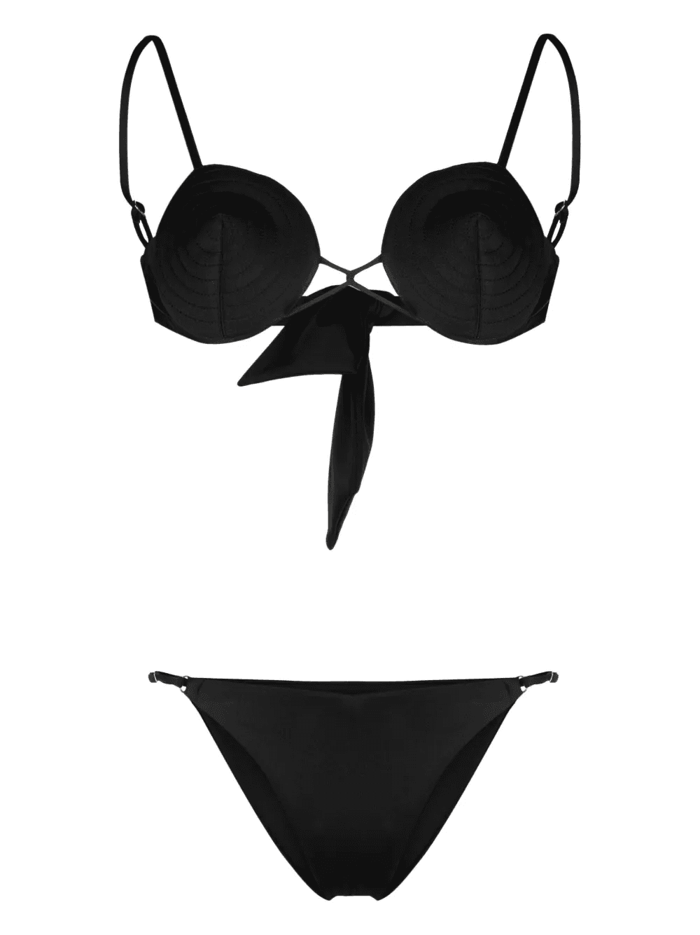 tonal-stitch detail bikini set - Image 1