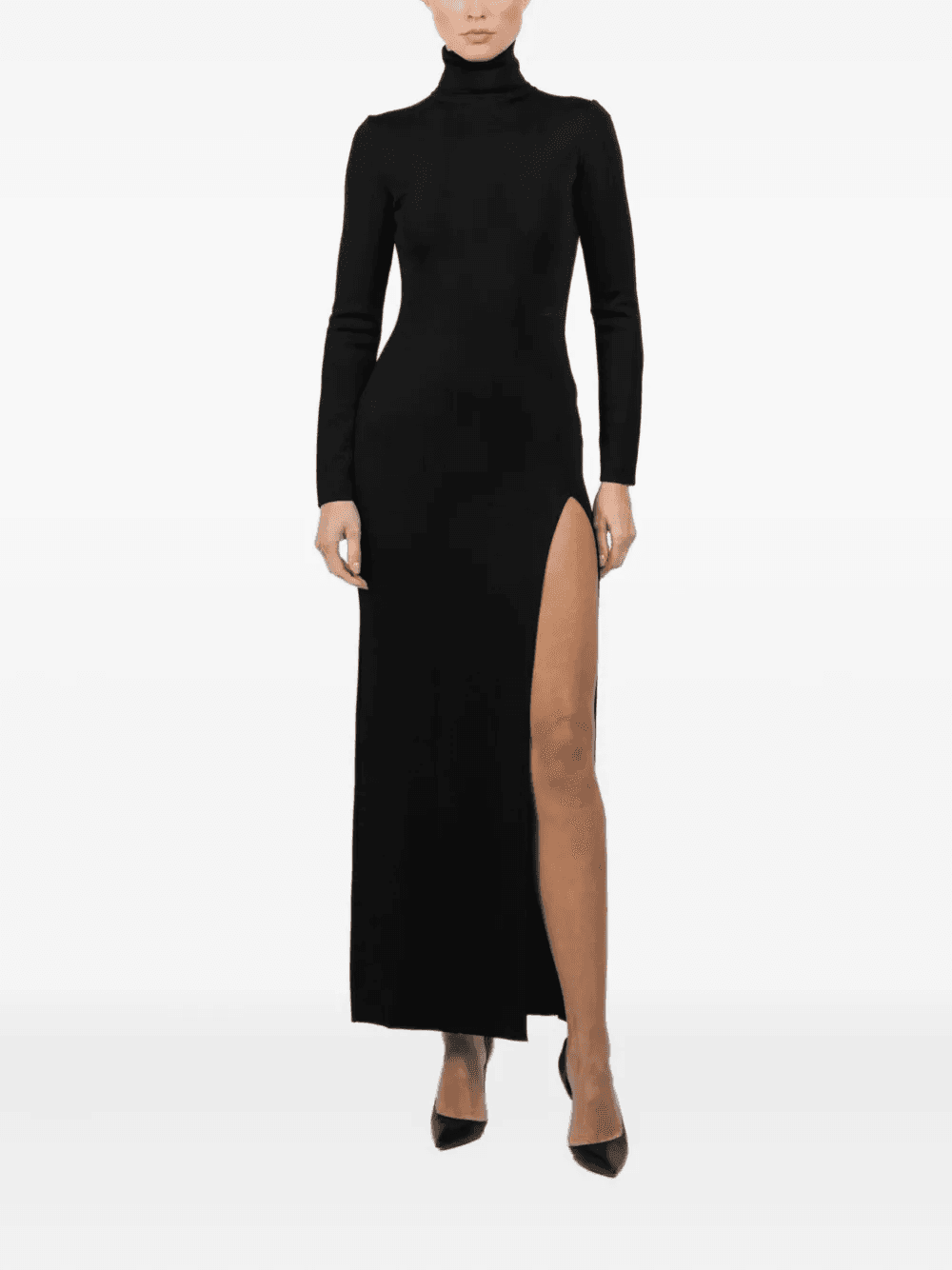 turtleneck side-split dress - Image 1