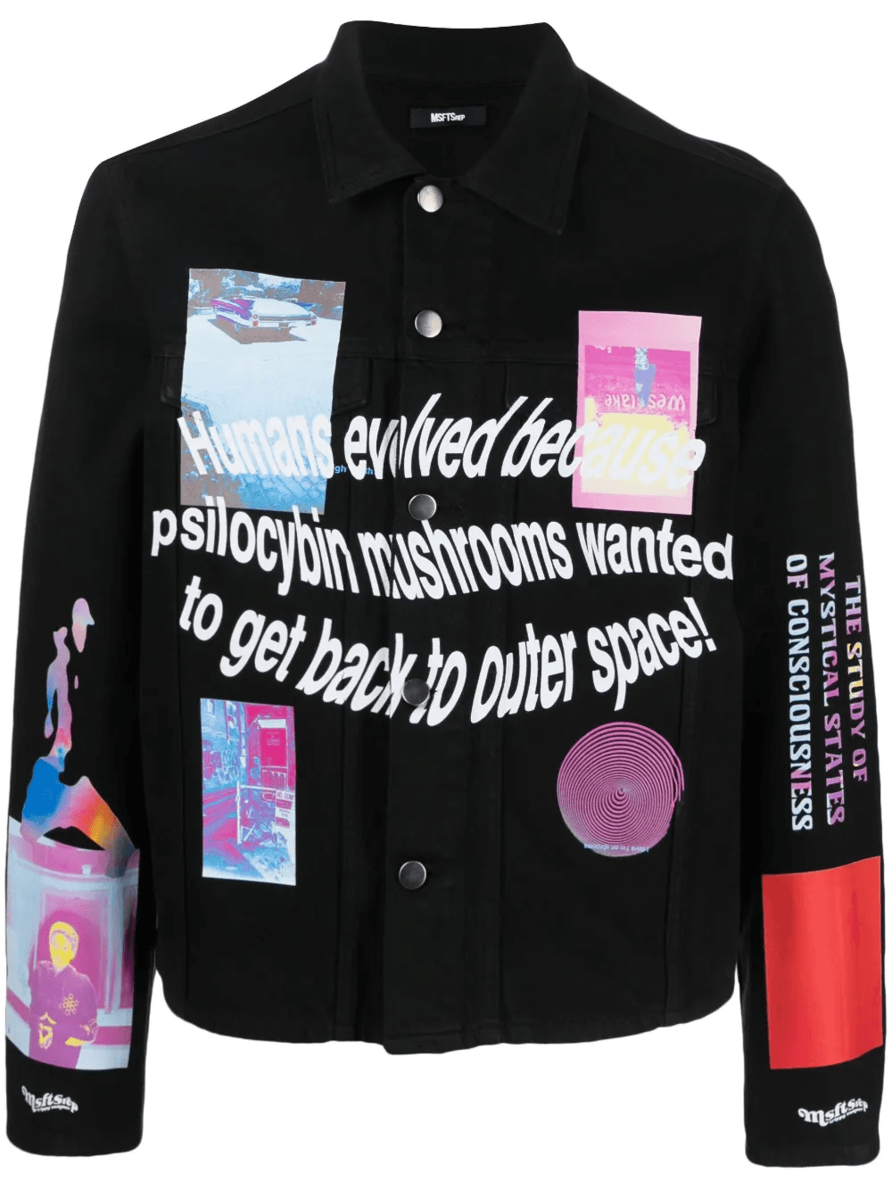 graphic-print denim jacket - Image 1