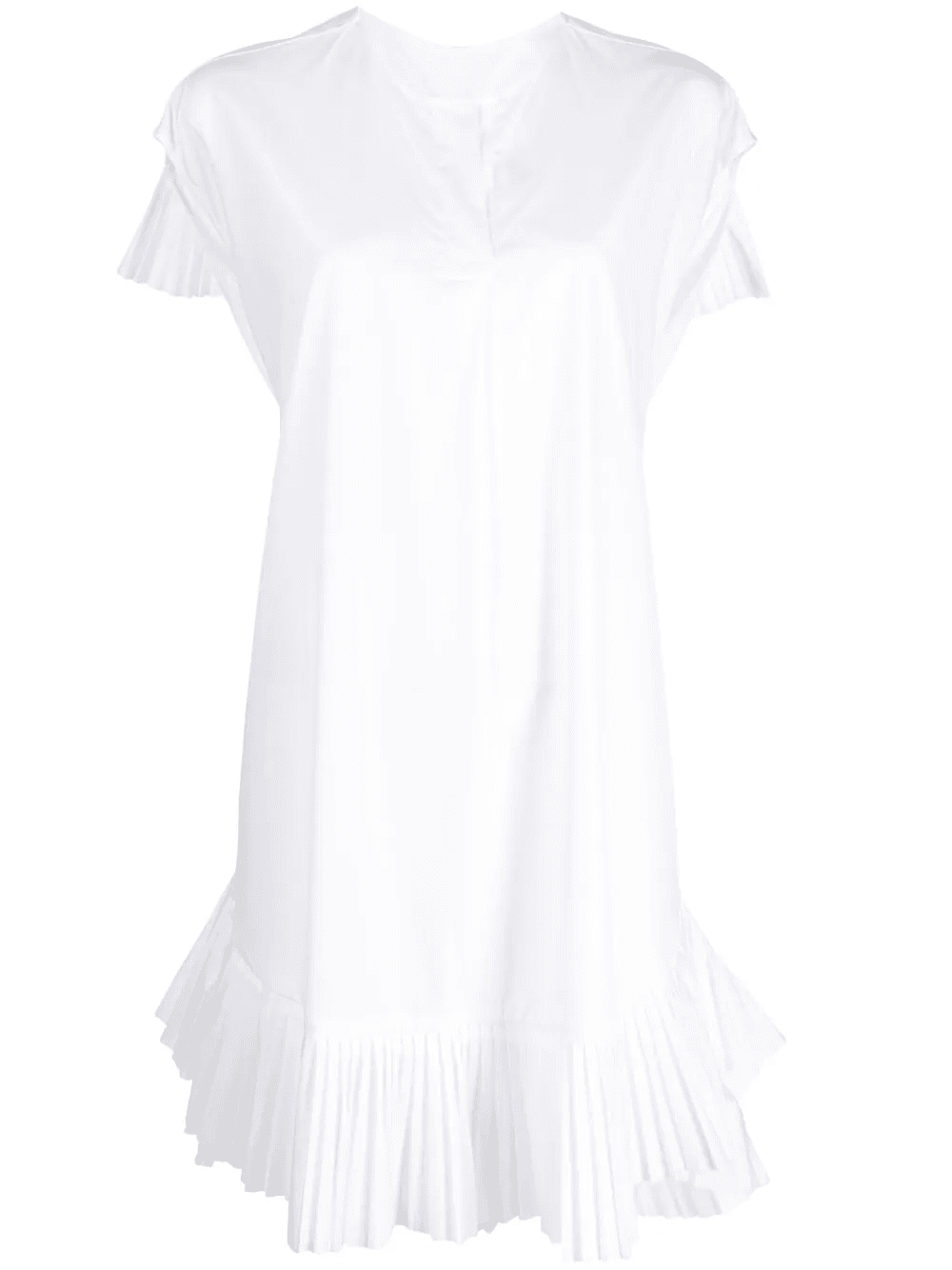 V-neck ruffled cotton dress - Image 1
