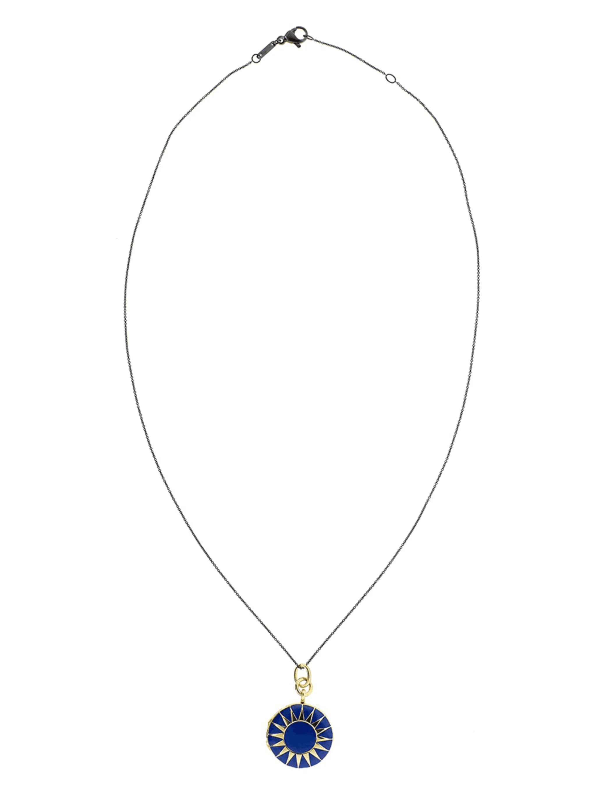 18kt yellow gold vermeil enamel locket necklace - Image 1