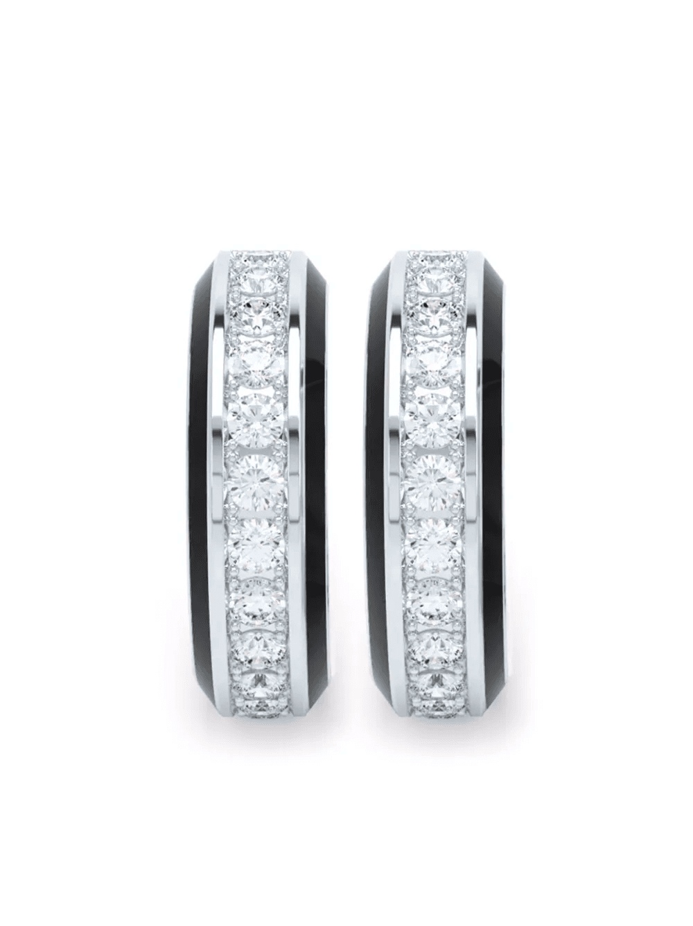 14K white gold Eternity diamond earrings - Image 1