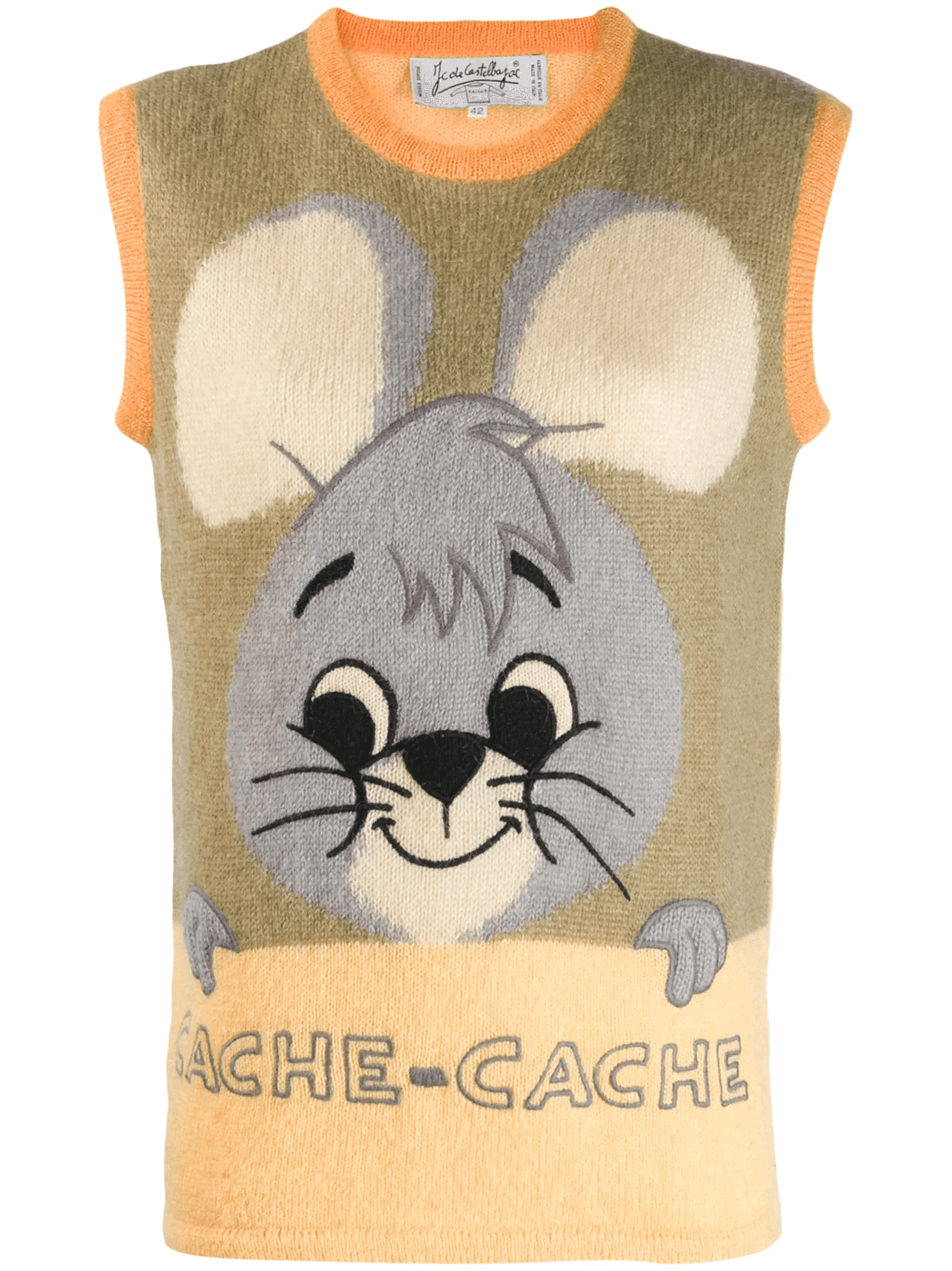 cartoon motif knitted vest - Image 1