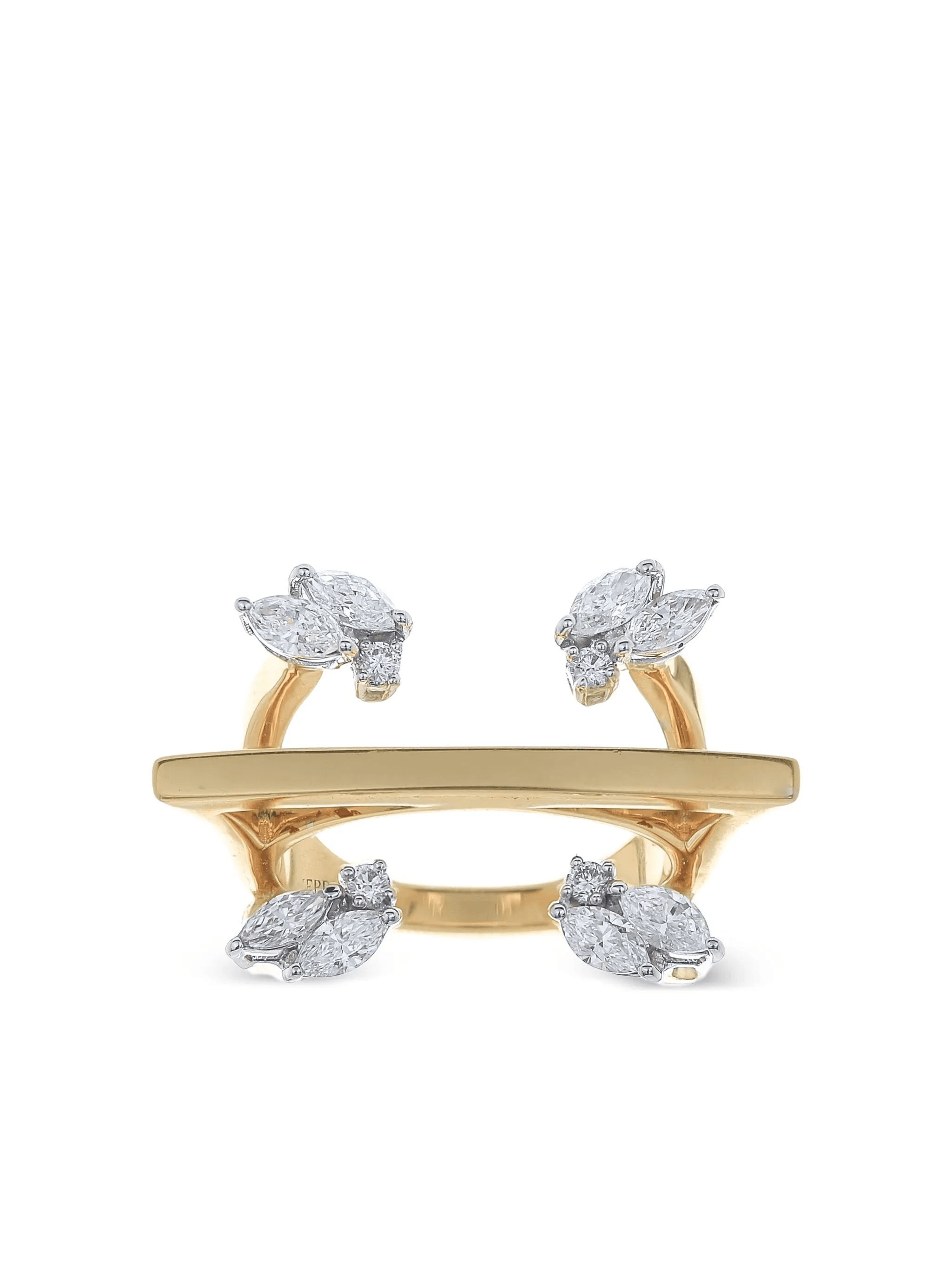 18K yellow gold diamond ring - Image 1