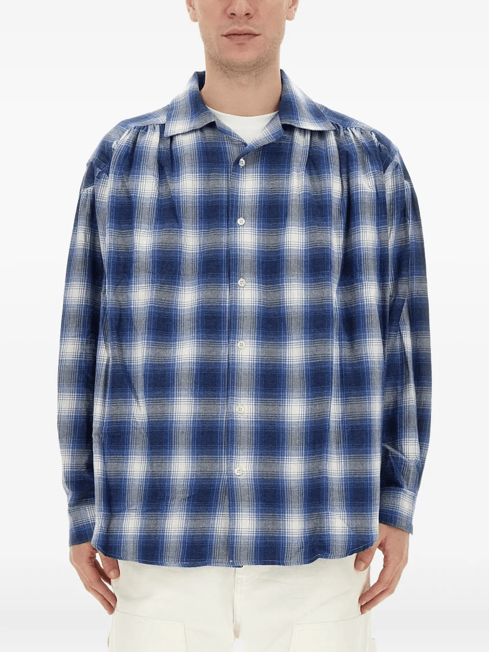 plaid-check cotton shirt - Image 1