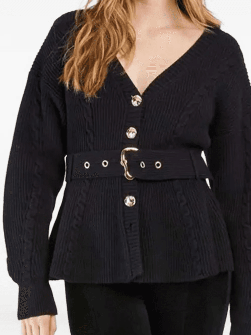 ruffled belted cardigan - Image 1
