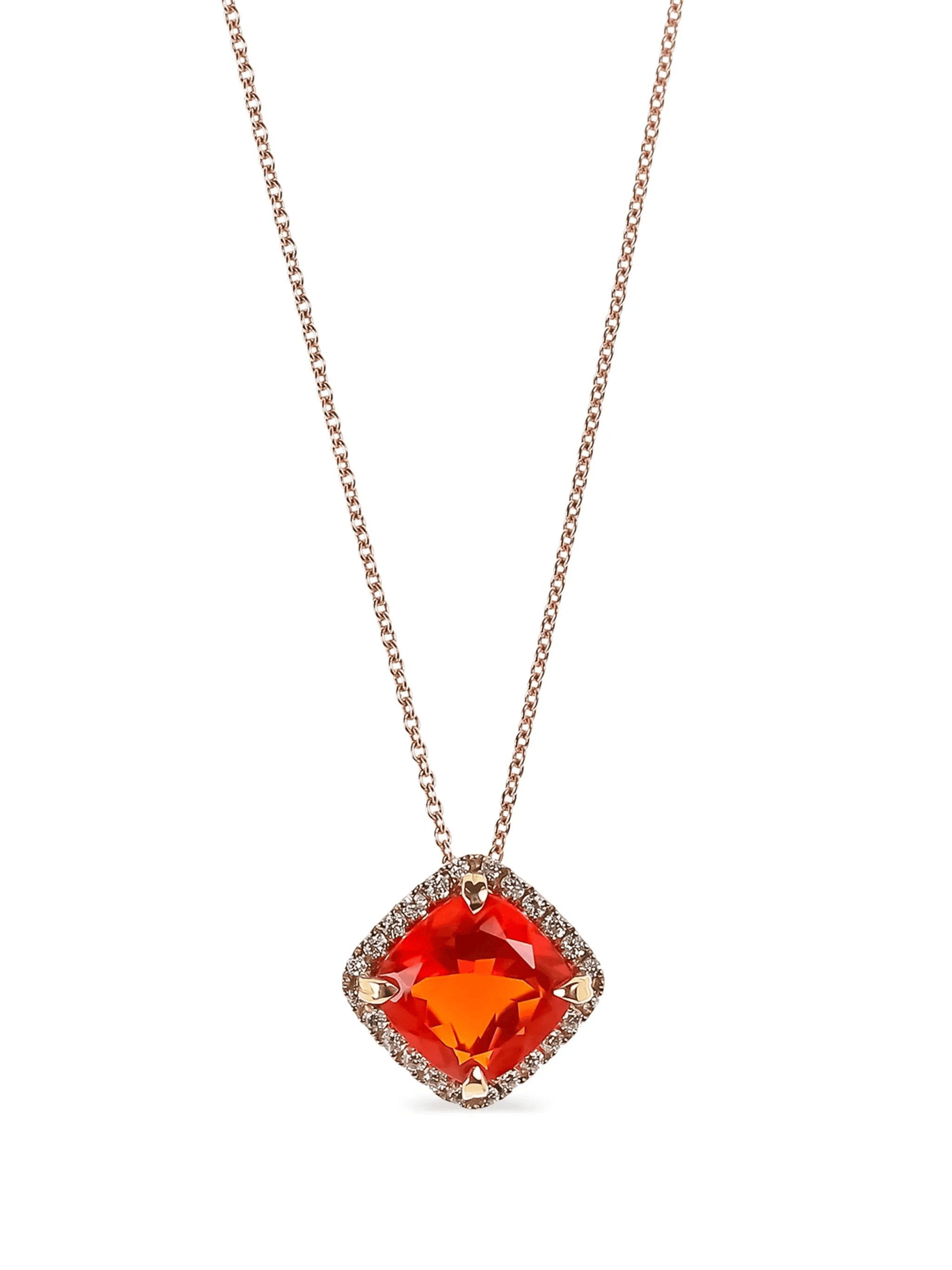 18kt rose gold Fire Opal necklace - Image 1