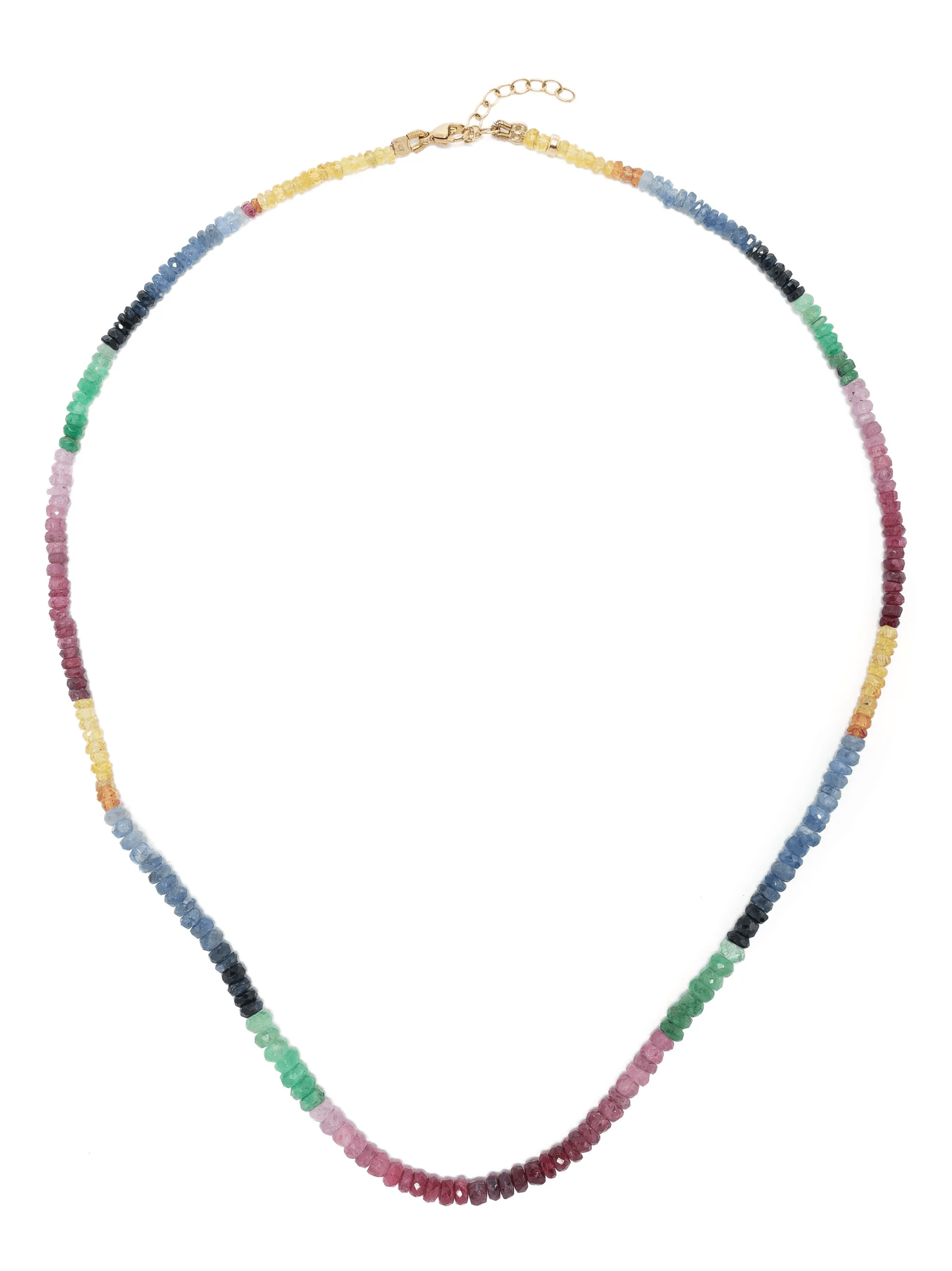 14kt yellow gold Arizona sapphire beaded necklace - Image 1