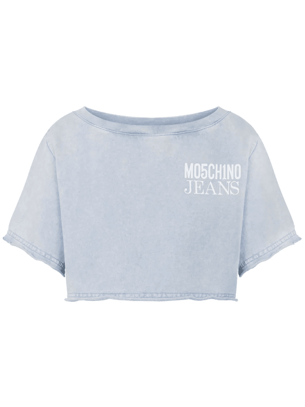 denim cropped T-shirt - Image 1