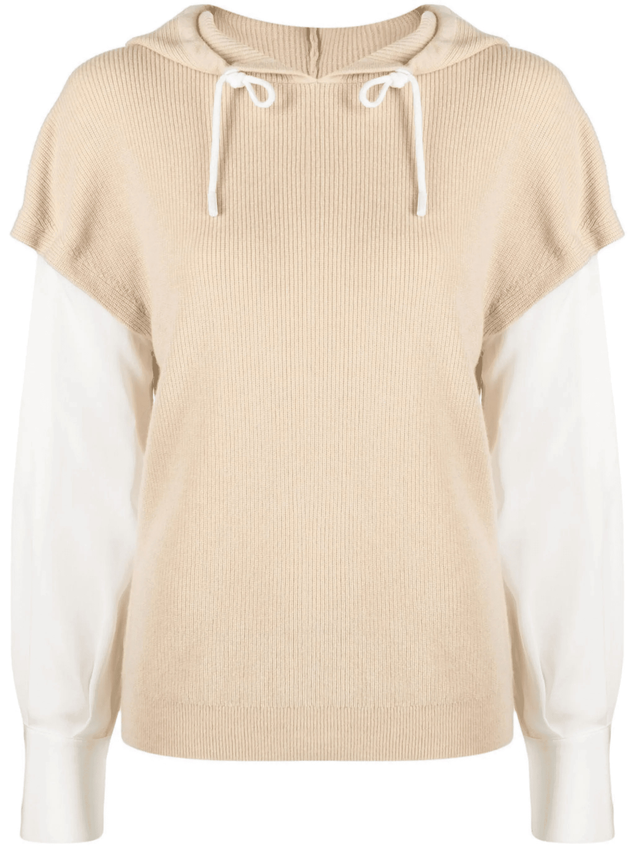 two-tone drawstring hoodie - Image 1