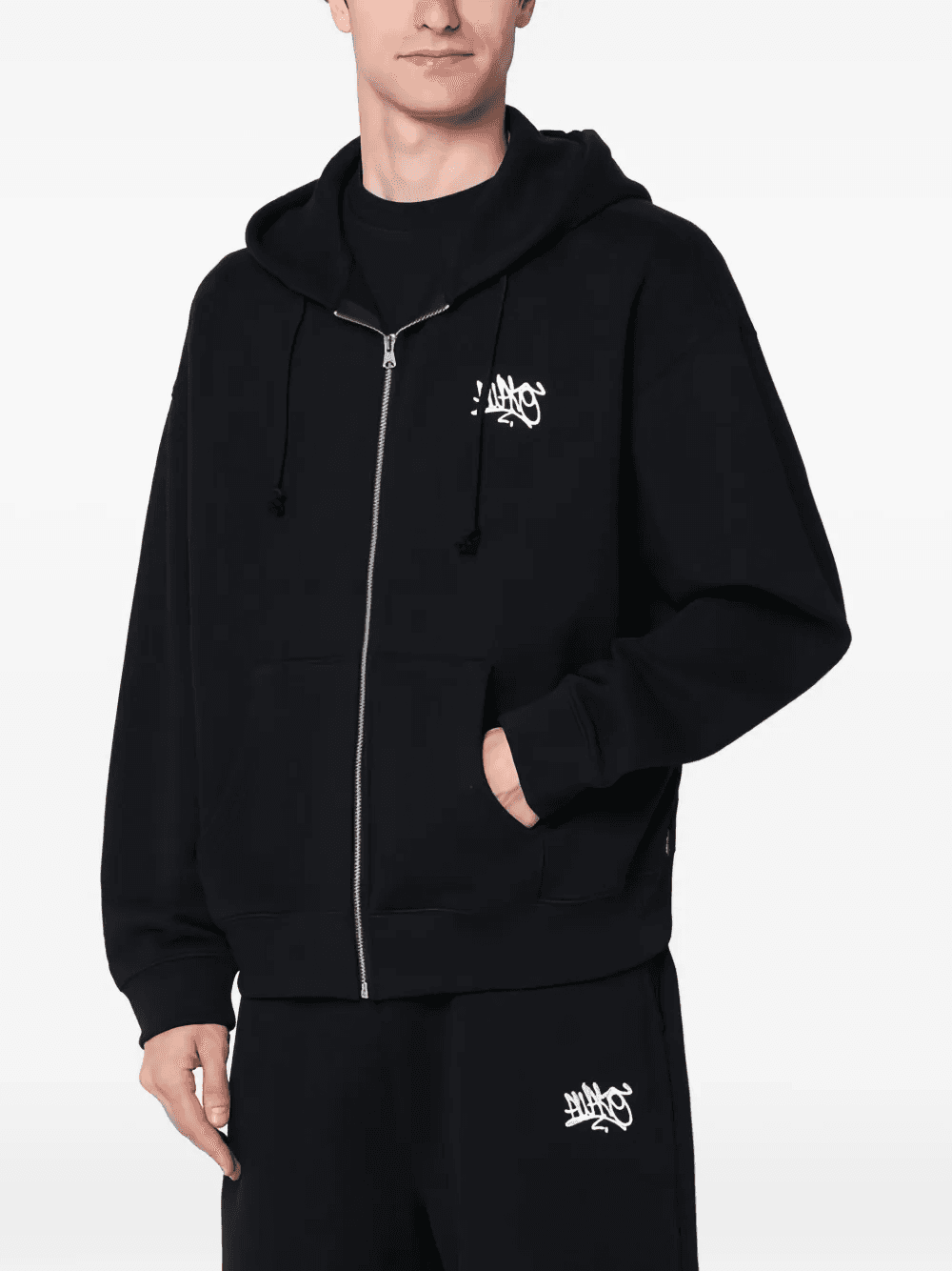 logo-print zip-up hoodie - Image 1