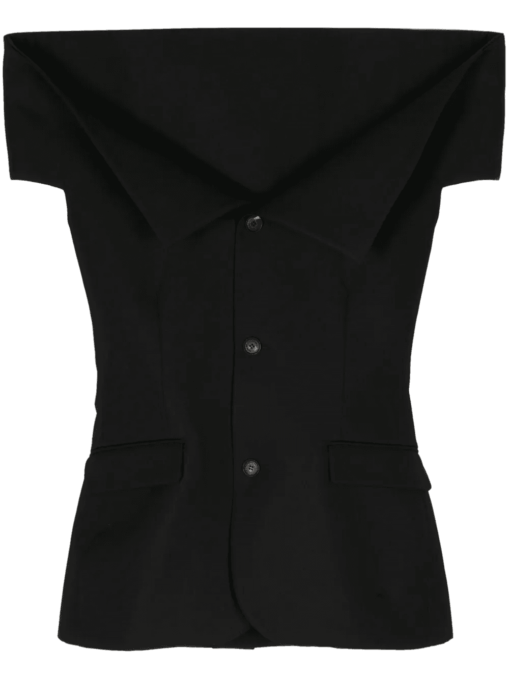off-shoulder single-breasted vest - Image 1