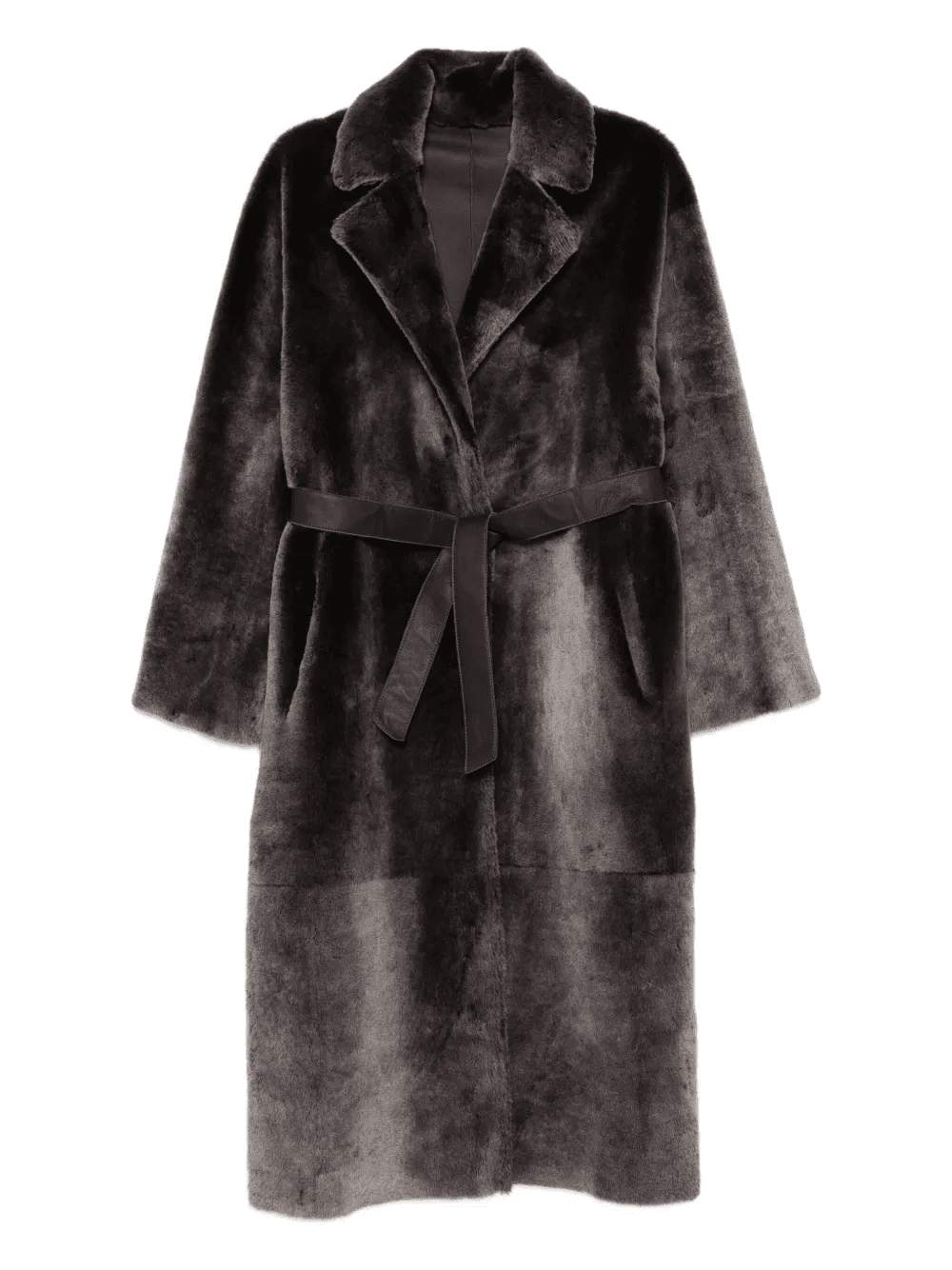 sheepskin belted coat - Image 1